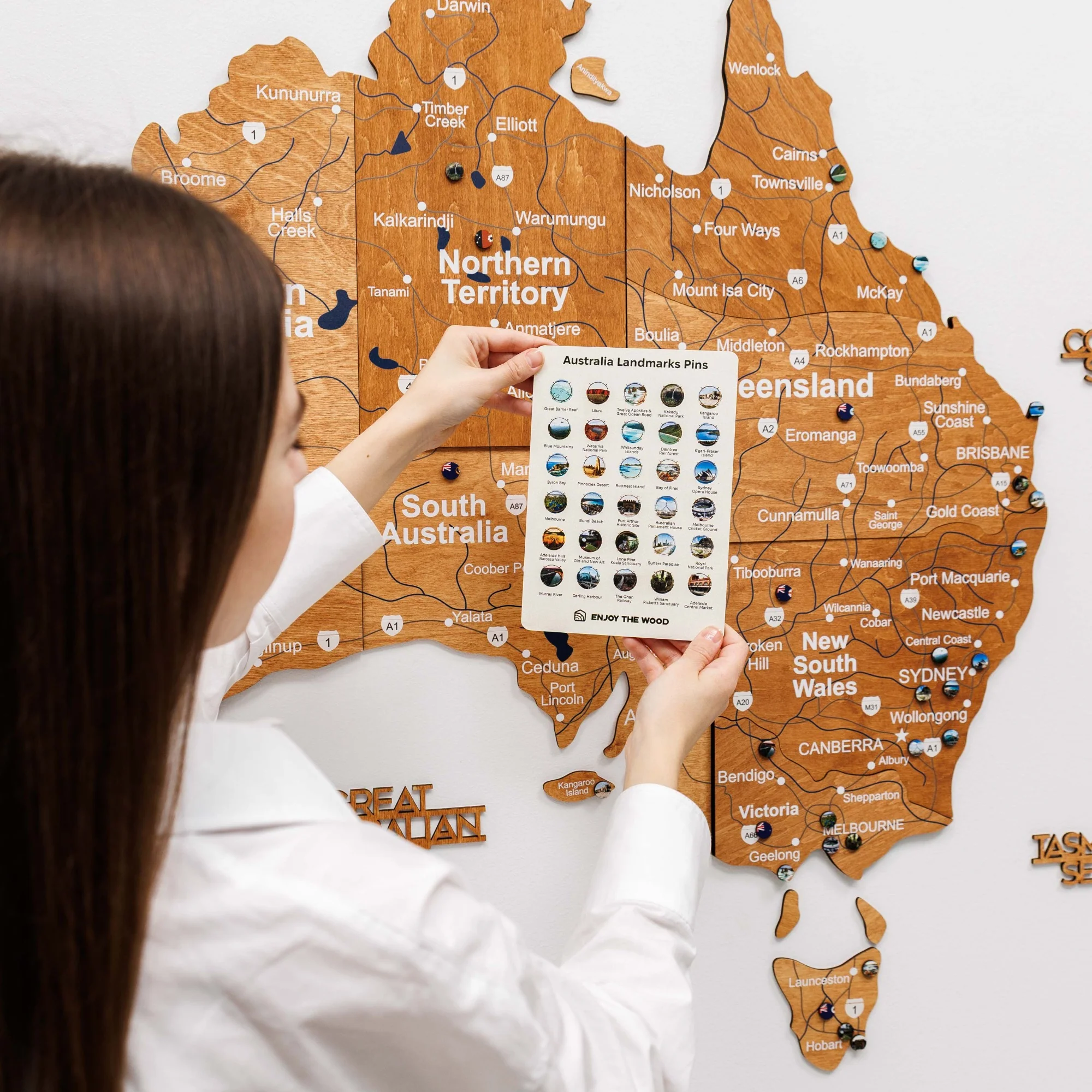 3D Wooden Map of Australia - Oak - Image 7
