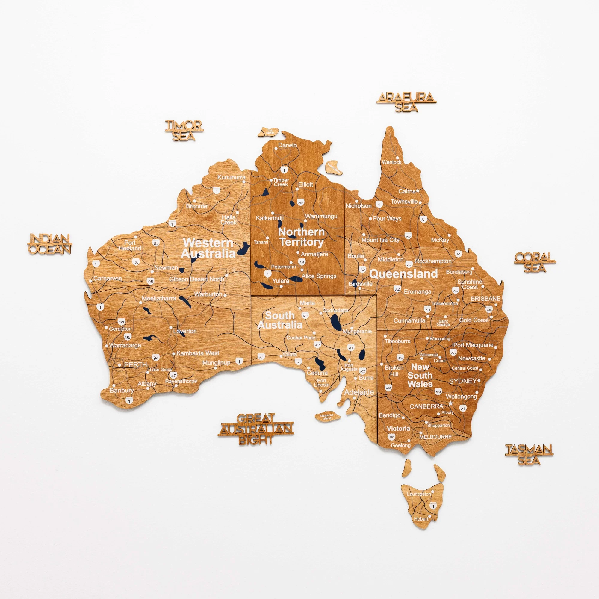 3D Wooden Map of Australia - Oak - Image 8