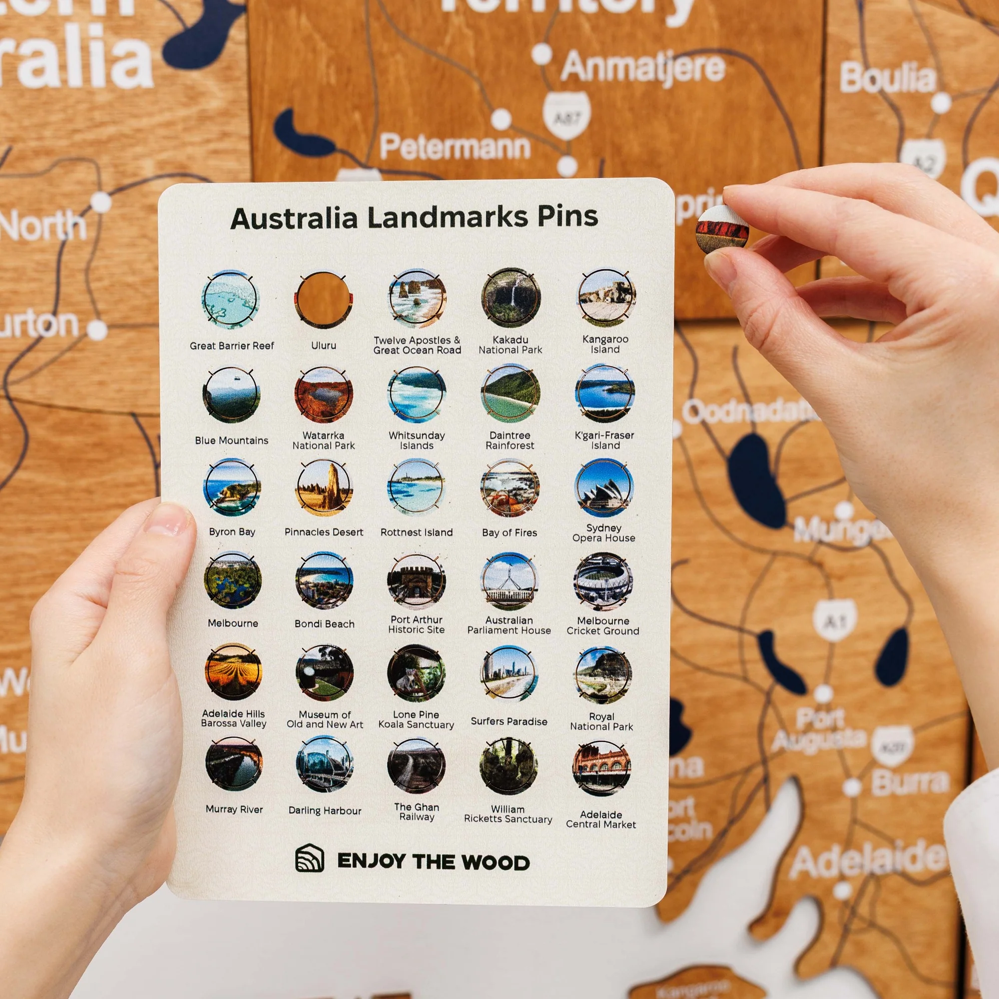 3D Wooden Map of Australia - Oak - Image 9