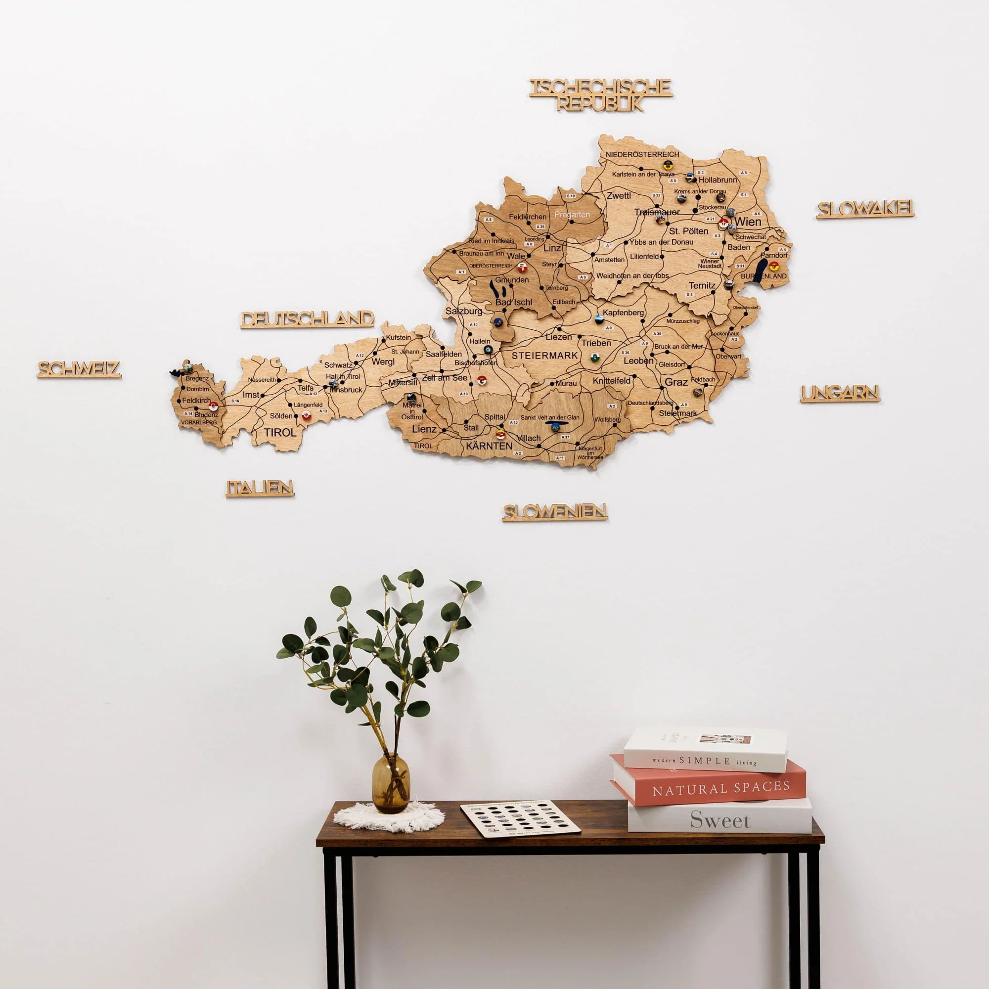 3D Wooden Map of Austria - Gold - Image 11