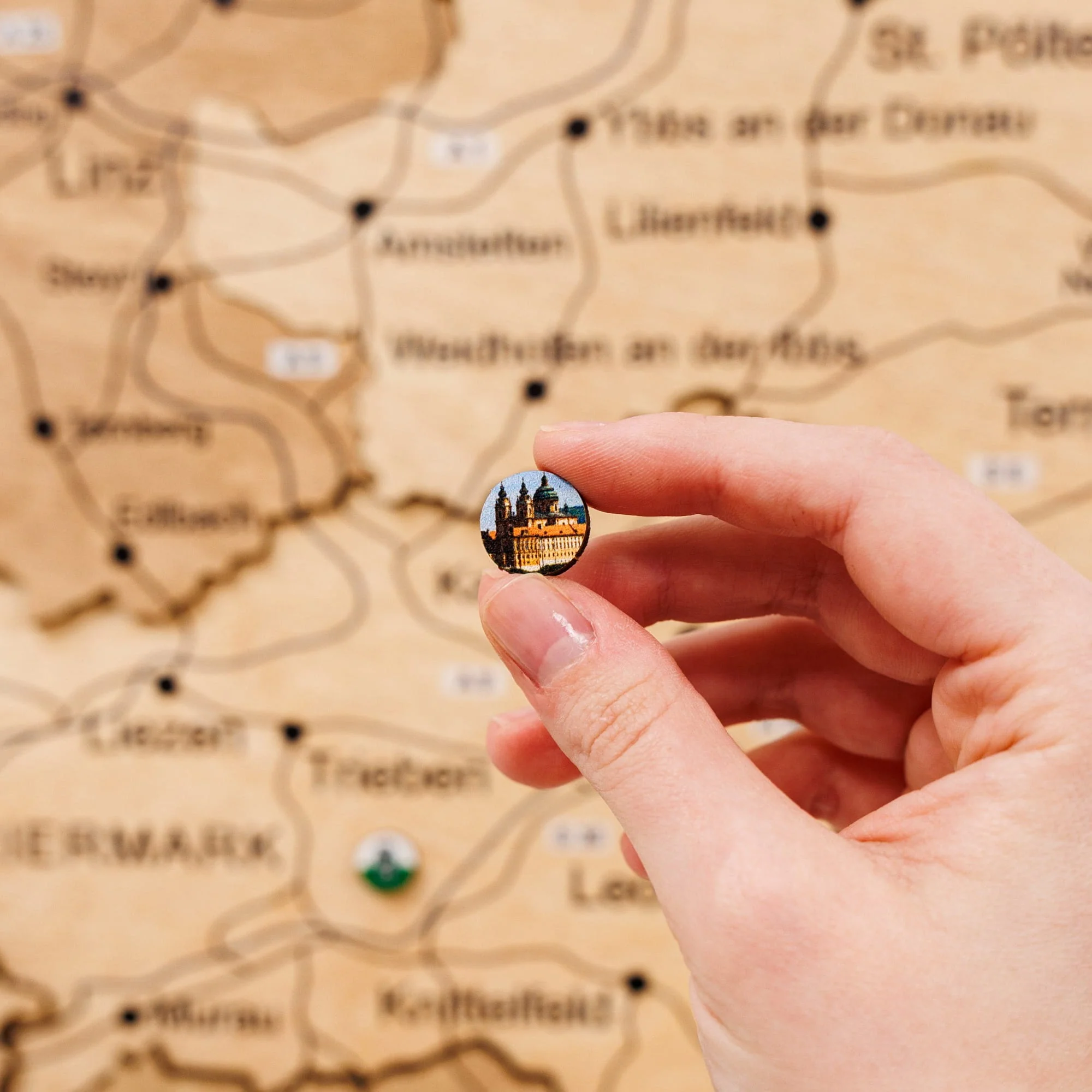 3D Wooden Map of Austria - Gold - Image 7