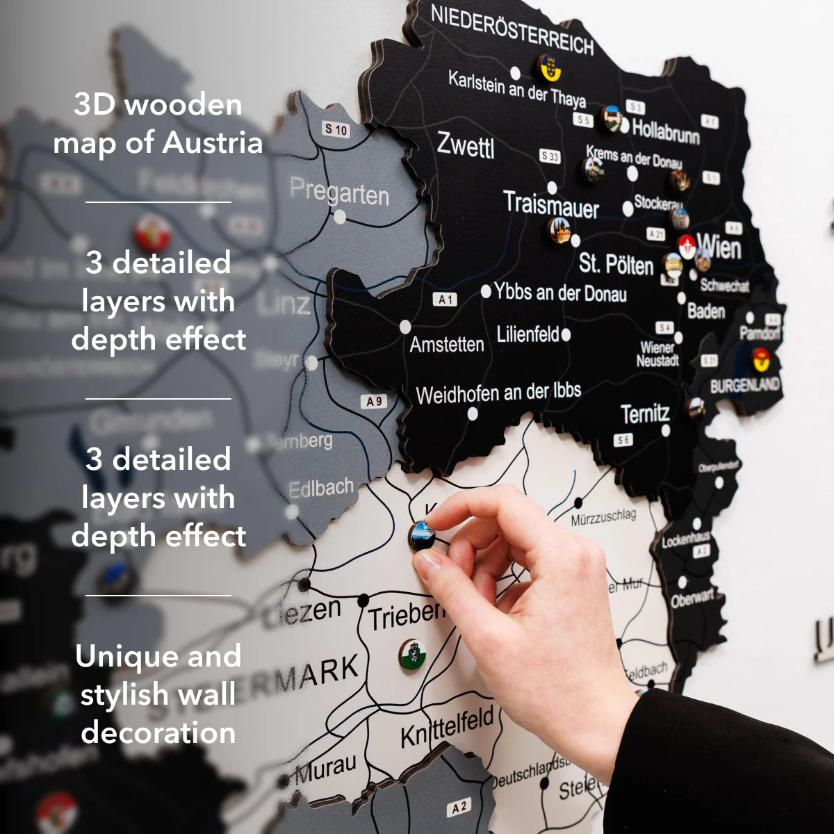 3D Wooden Map of Austria - Nordik - Image 12