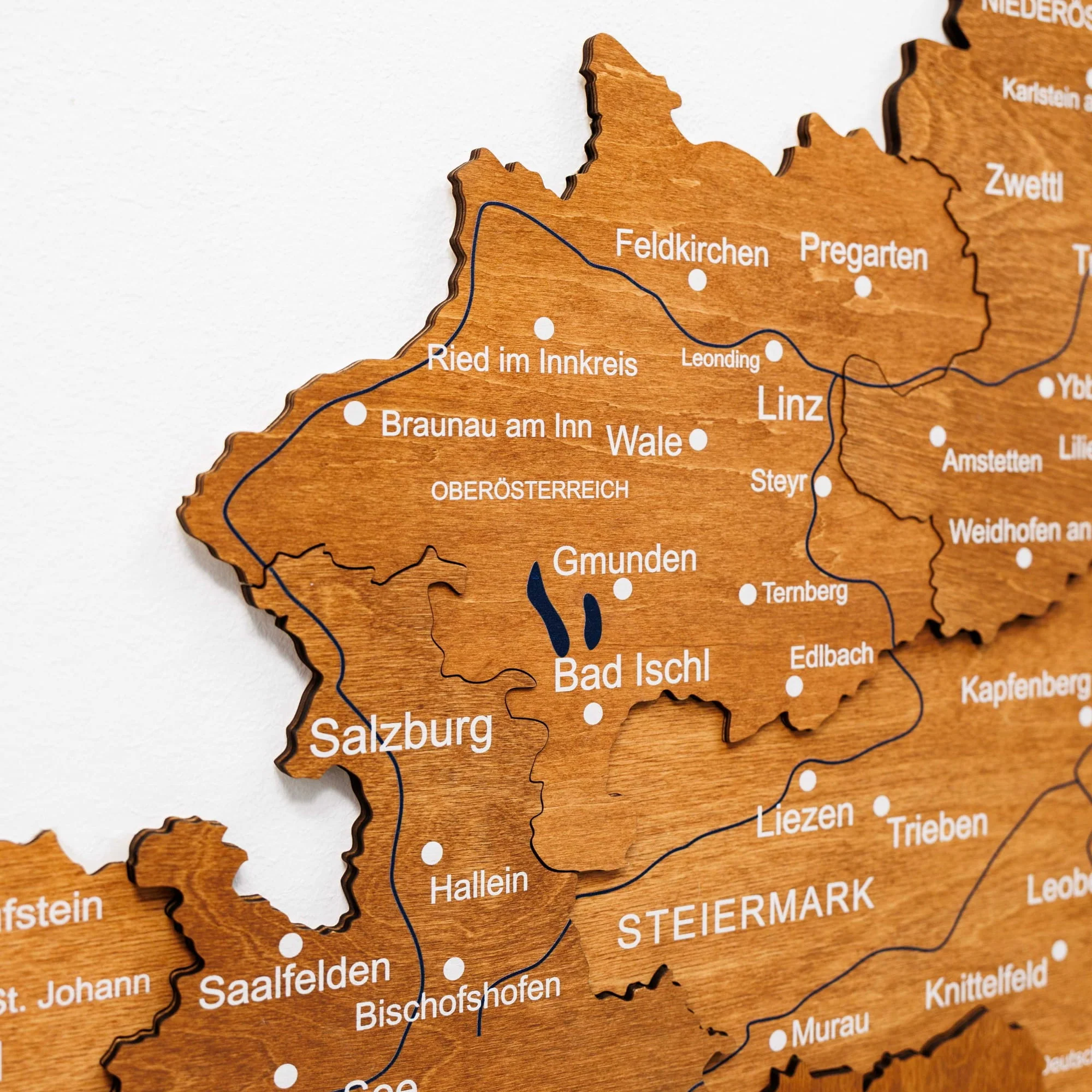 3D Wooden Map of Austria - Oak - Image 5