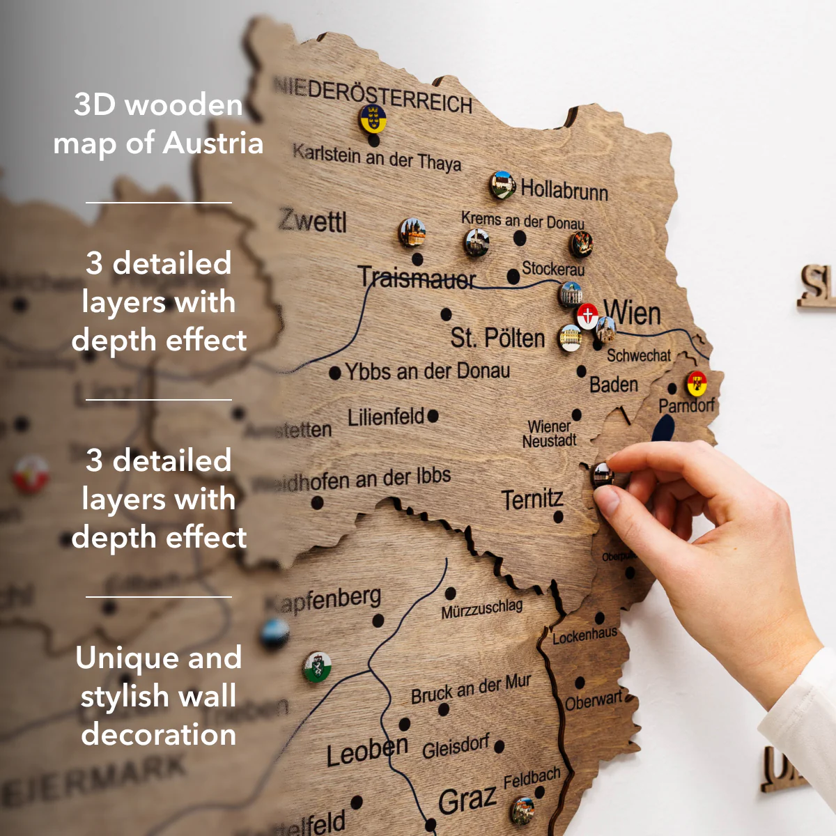 3D Wooden Map of Austria - Terra - Image 17