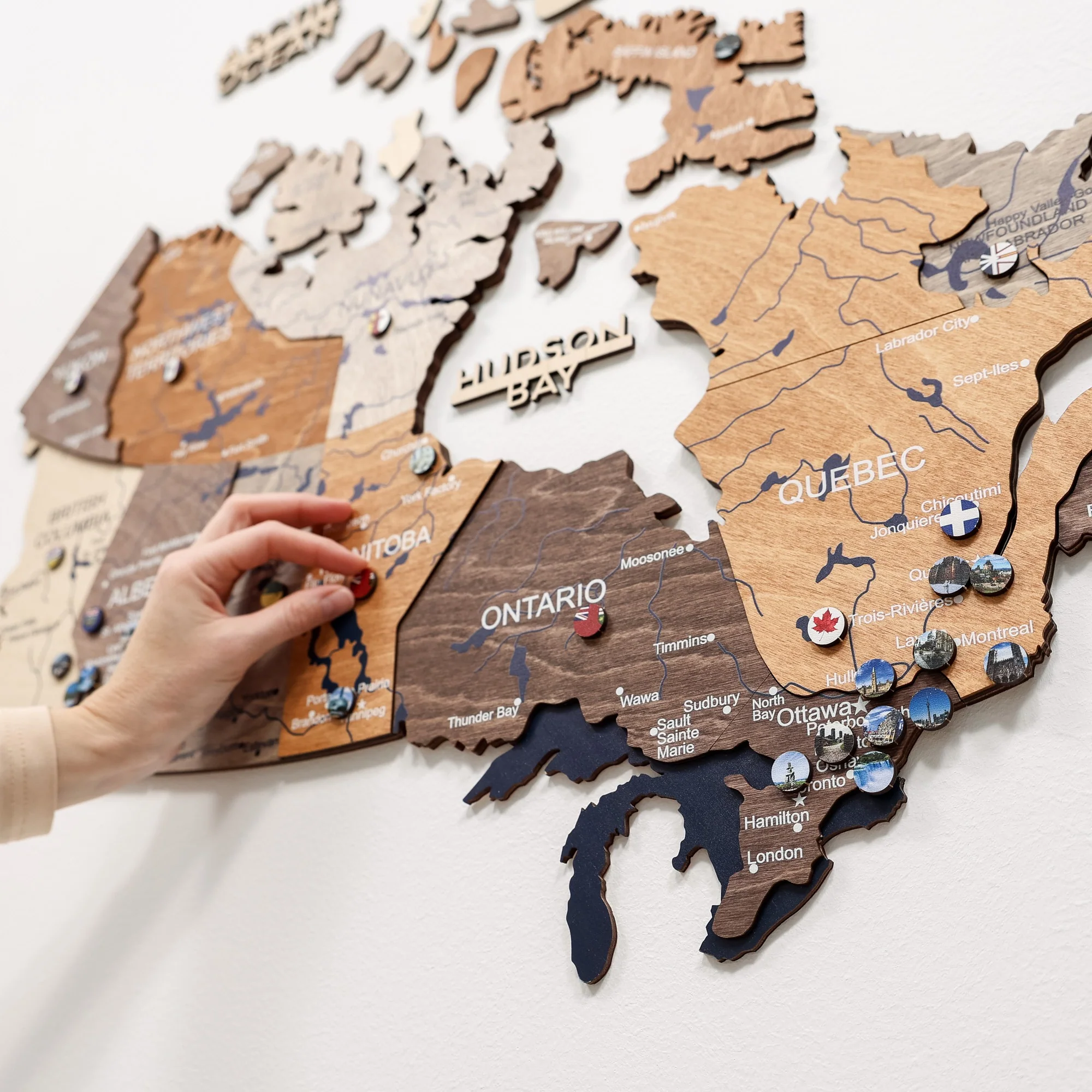 3D Wooden Map of Canada – Multicolor - Image 19