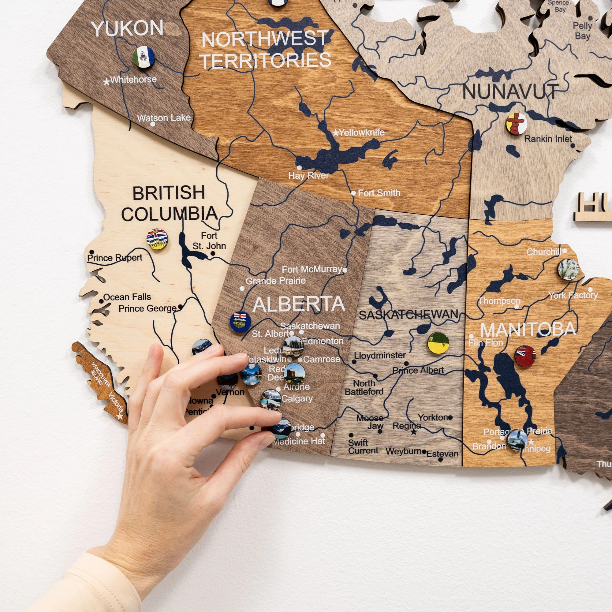 3D Wooden Map of Canada – Multicolor - Image 6