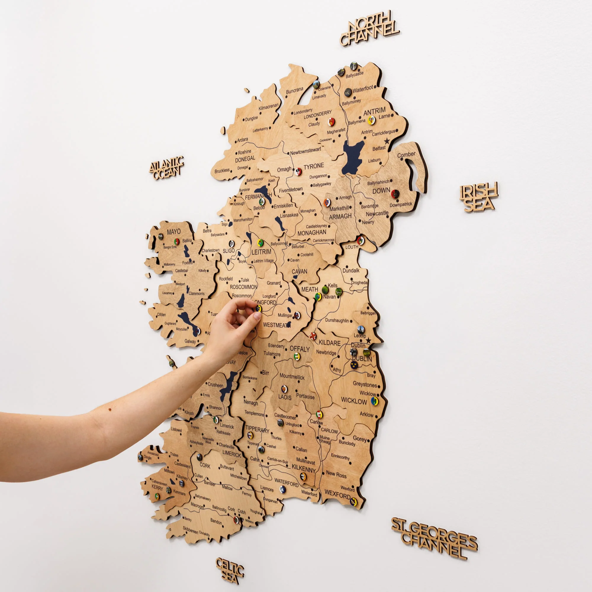 3D Wooden Map of Ireland - Gold - Image 10