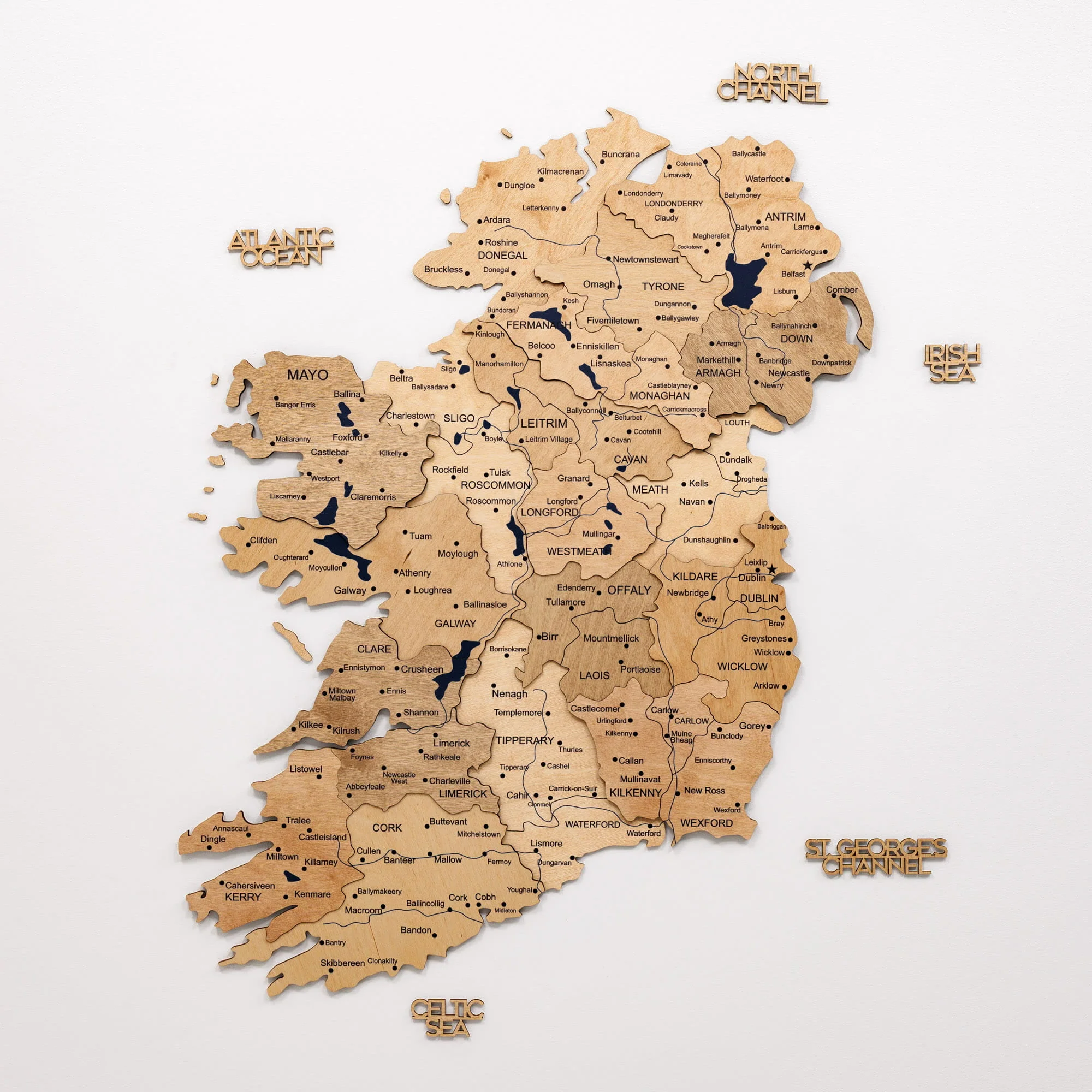 3D Wooden Map of Ireland - Gold - Image 11