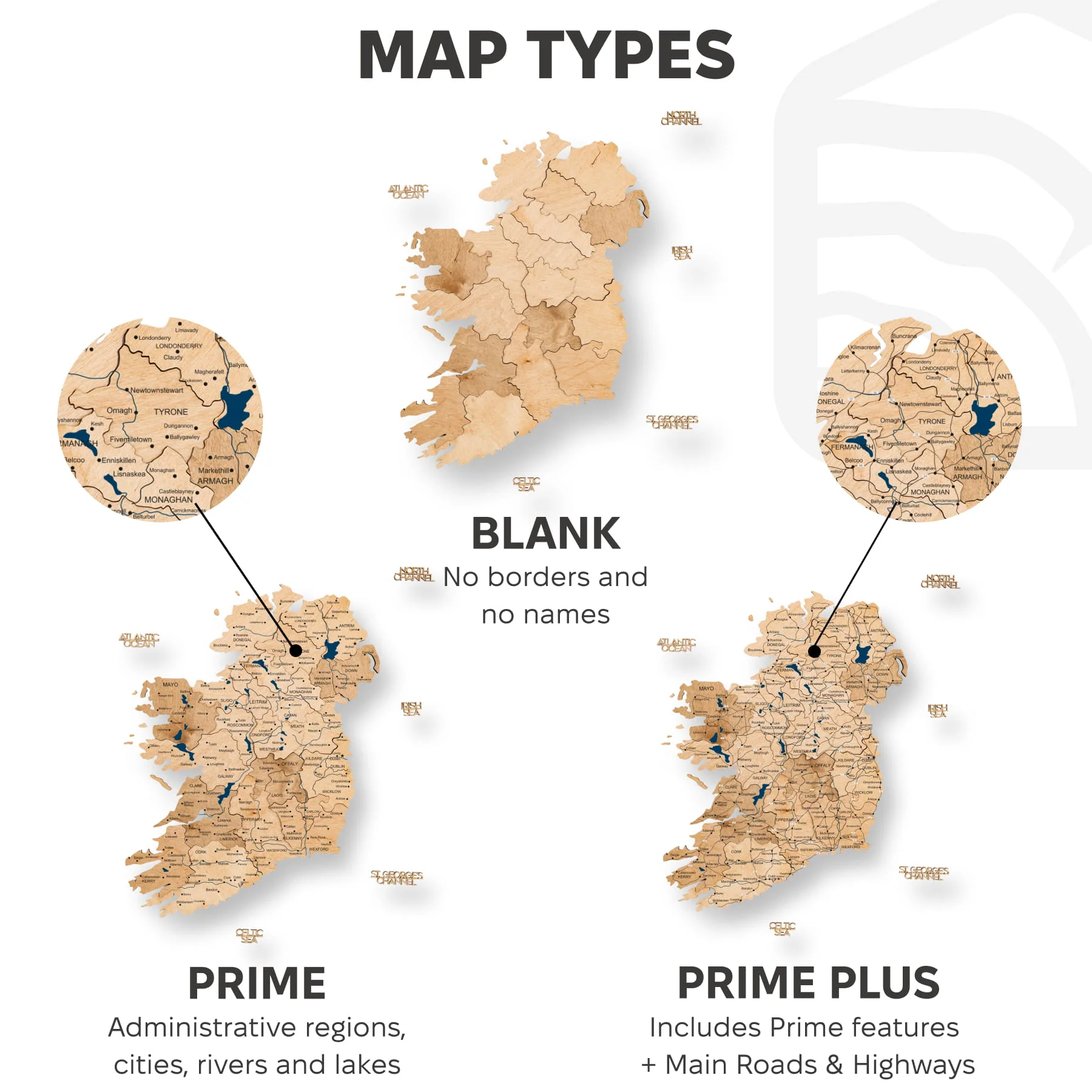 3D Wooden Map of Ireland - Gold - Image 19