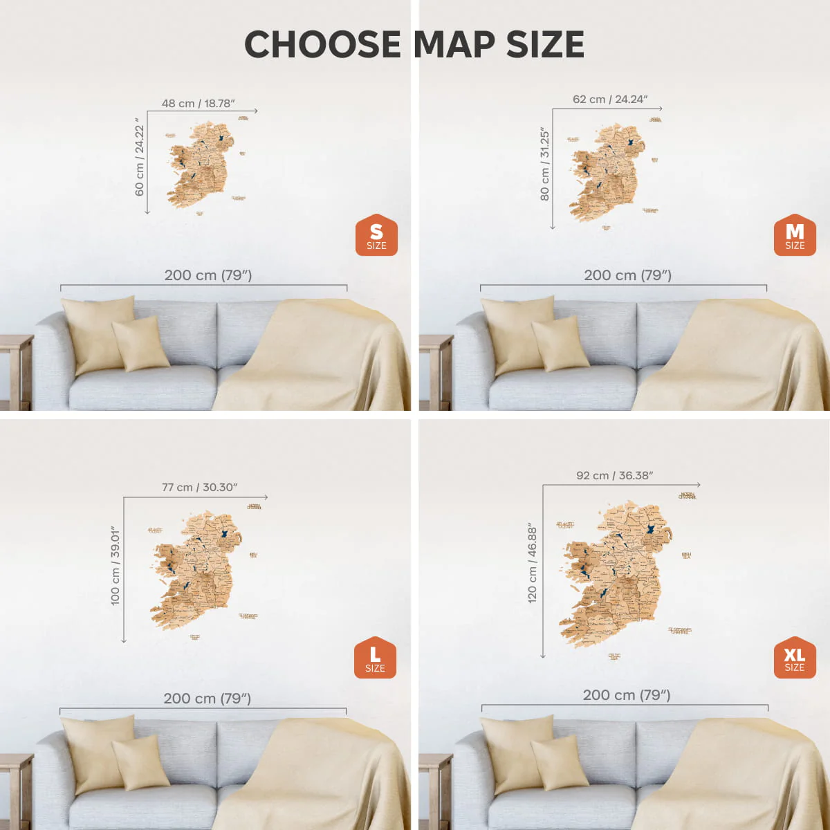 3D Wooden Map of Ireland - Gold - Image 20