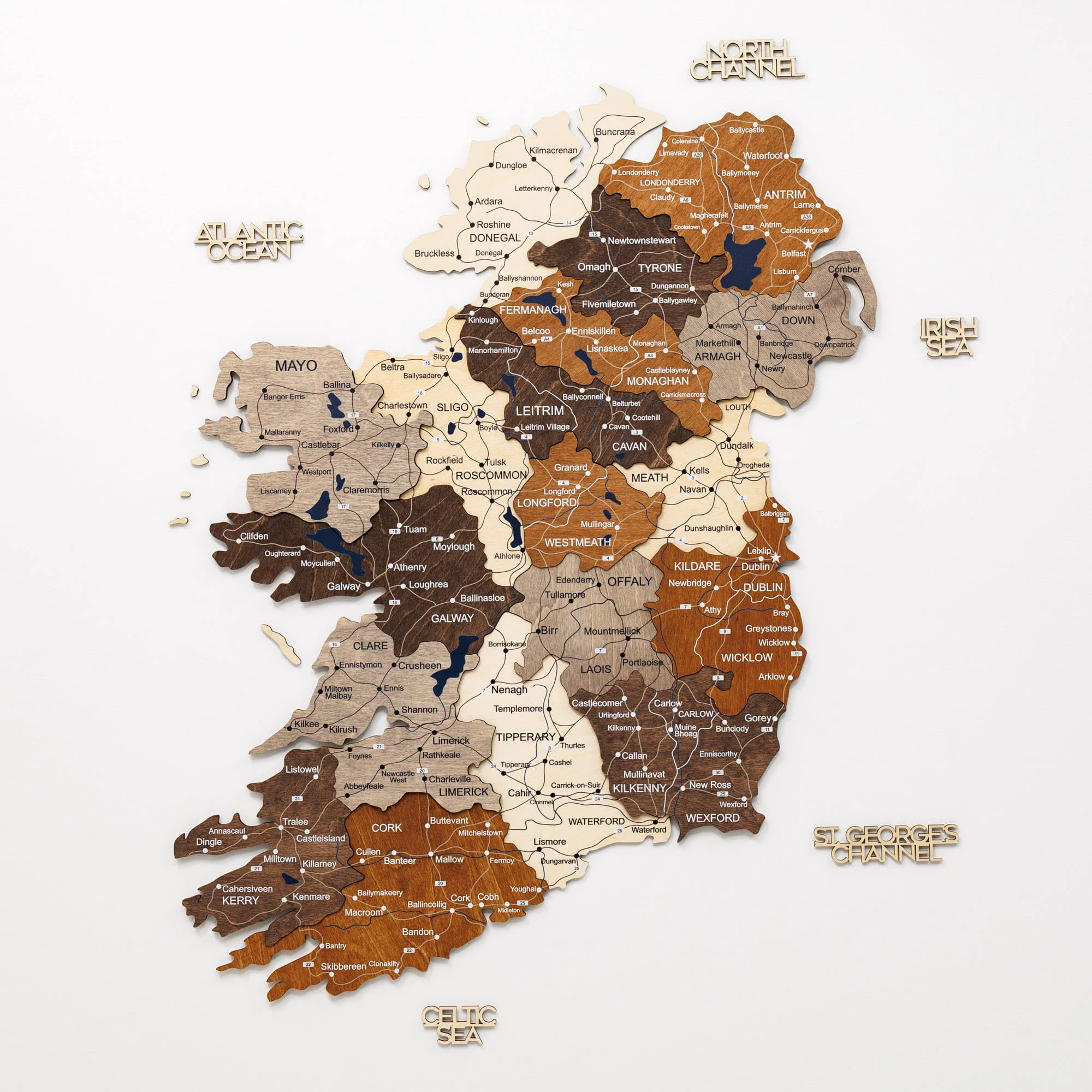 3D Wooden Map of Ireland - Multicolor - Image 10