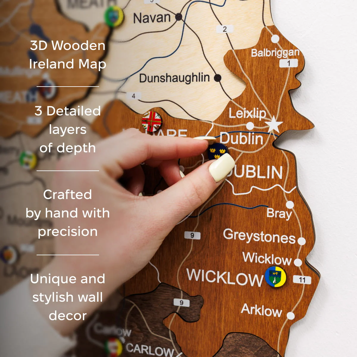 3D Wooden Map of Ireland - Multicolor - Image 14