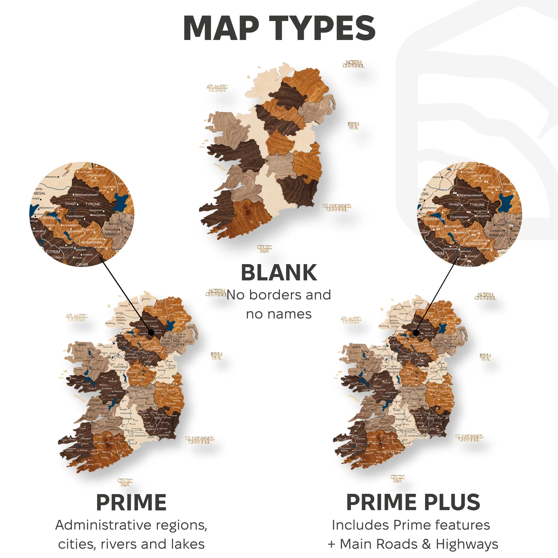 3D Wooden Map of Ireland - Multicolor - Image 17