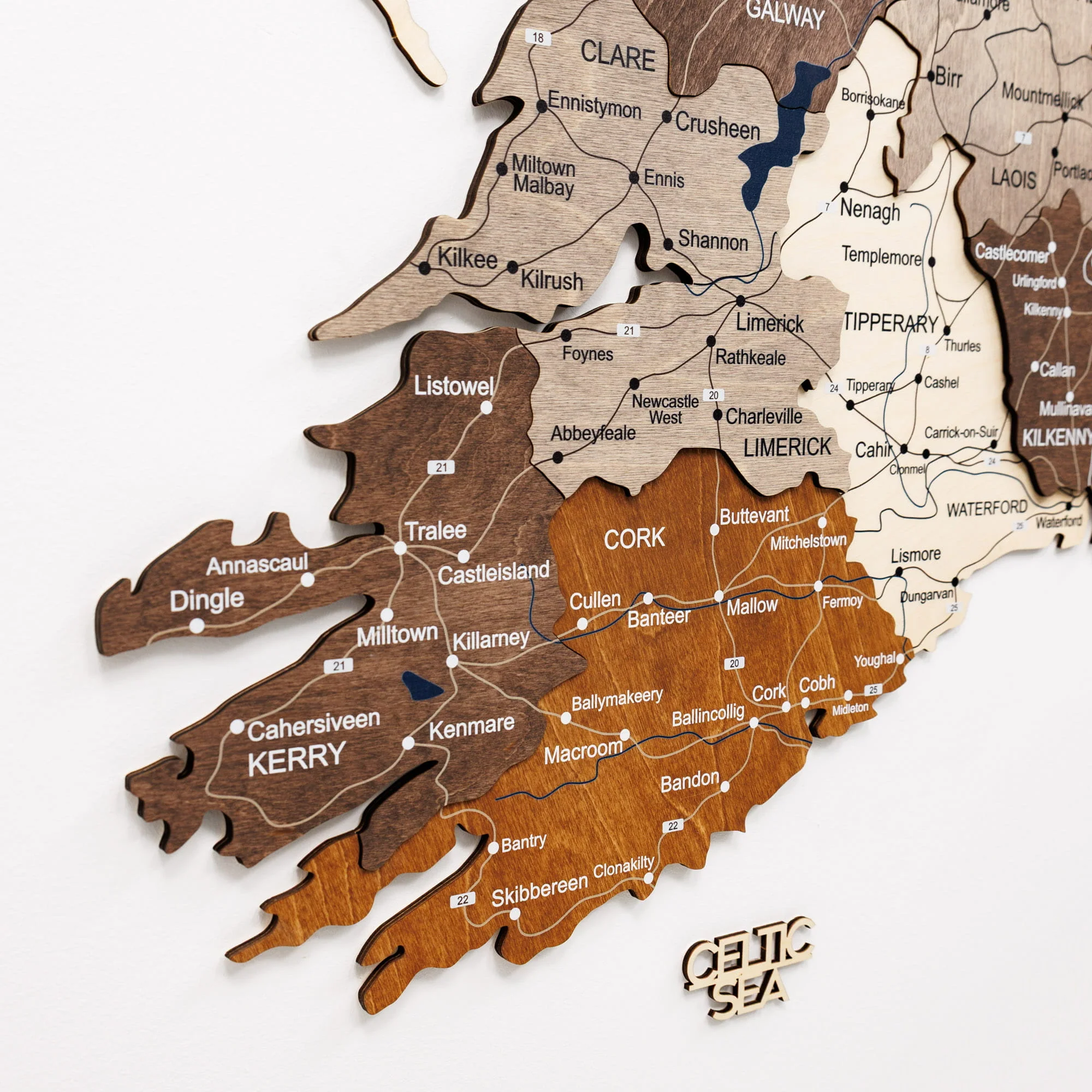 3D Wooden Map of Ireland - Multicolor - Image 4