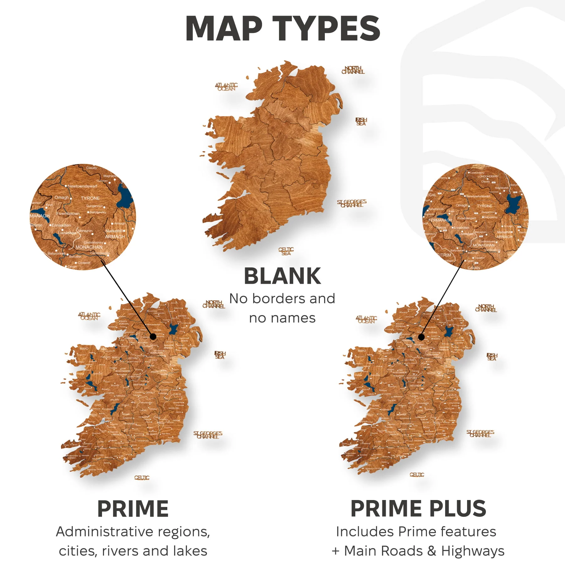 3D Wooden Map of Ireland - Oak - Image 17