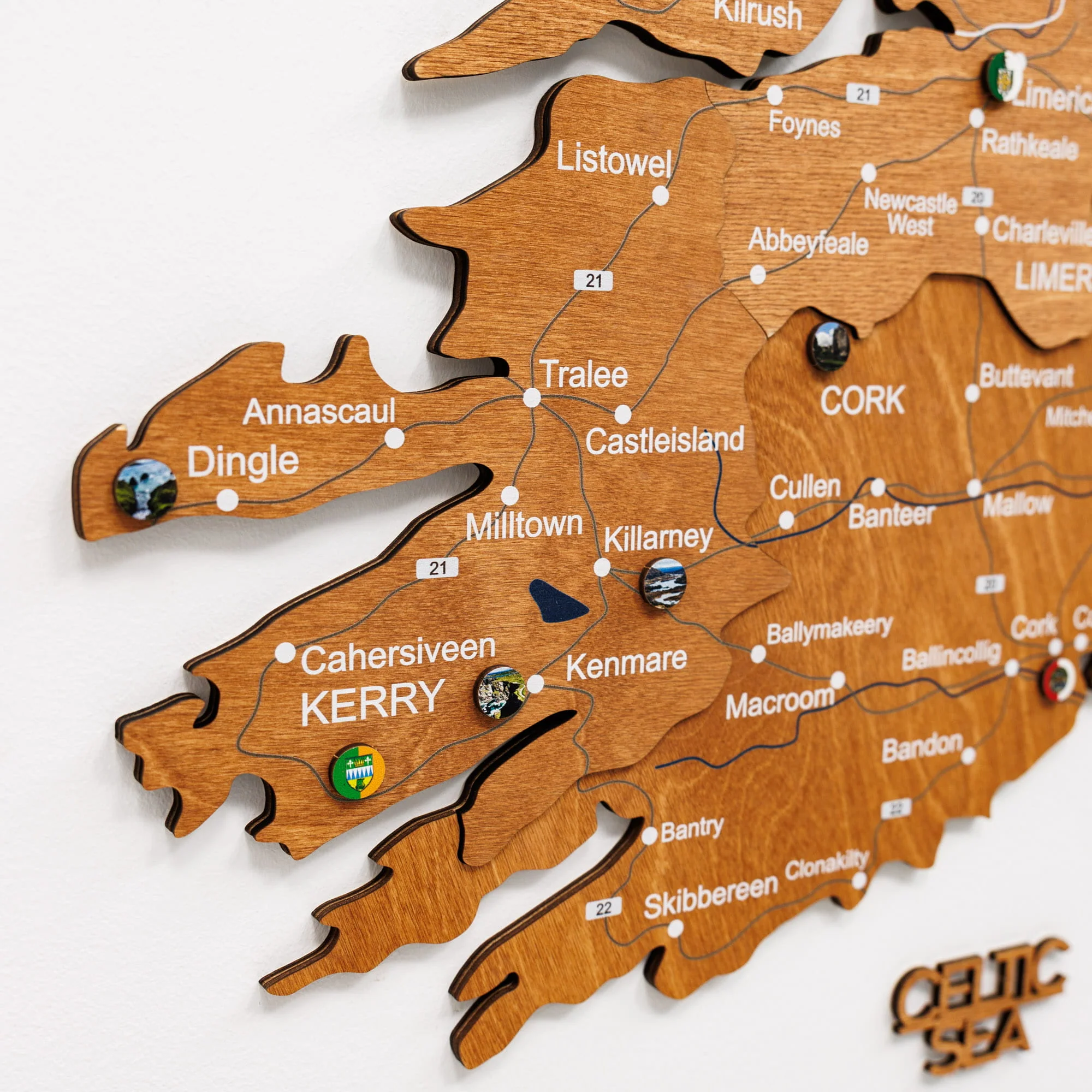 3D Wooden Map of Ireland - Oak - Image 9