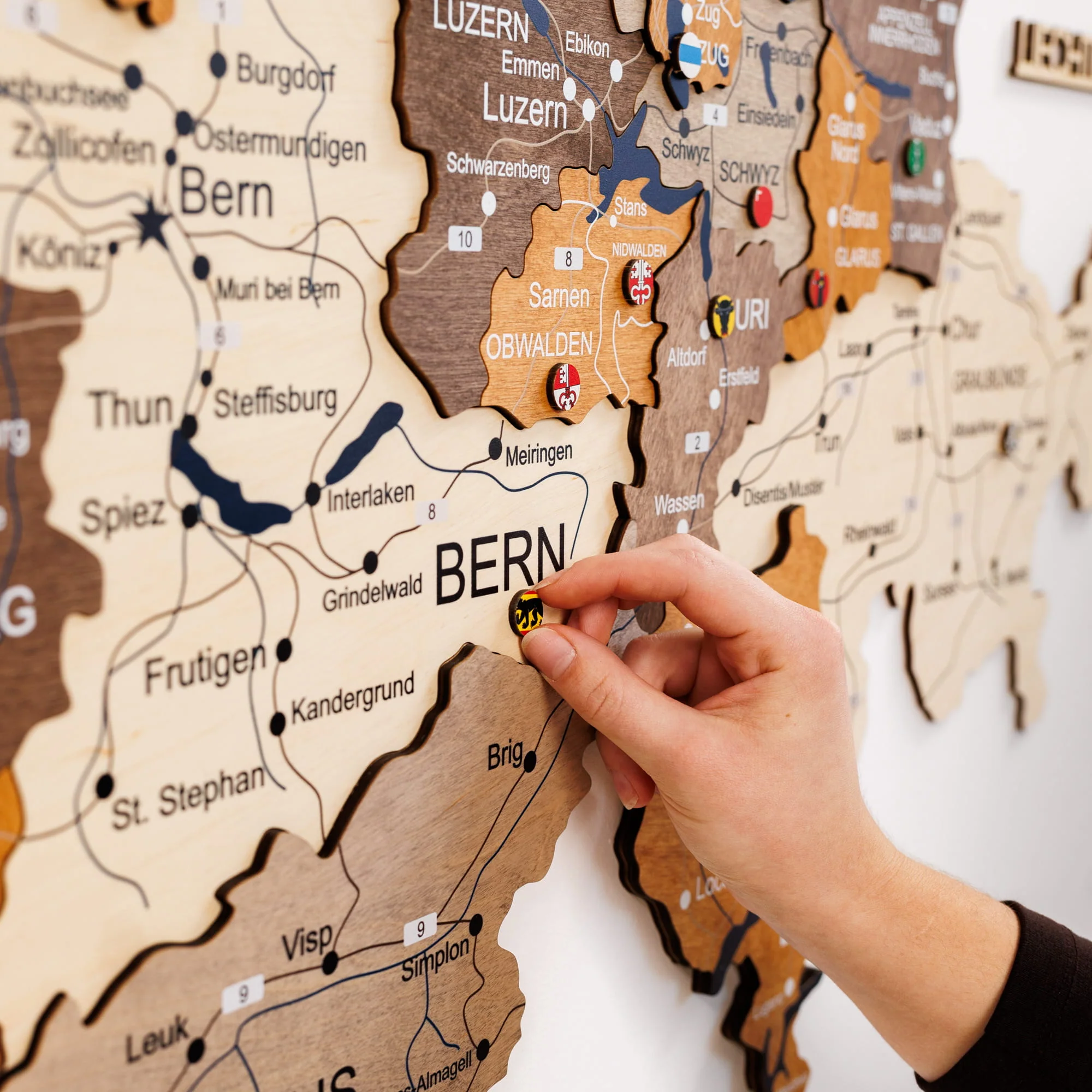 3D Wooden Map of Switzerland - Multicolor - Image 11