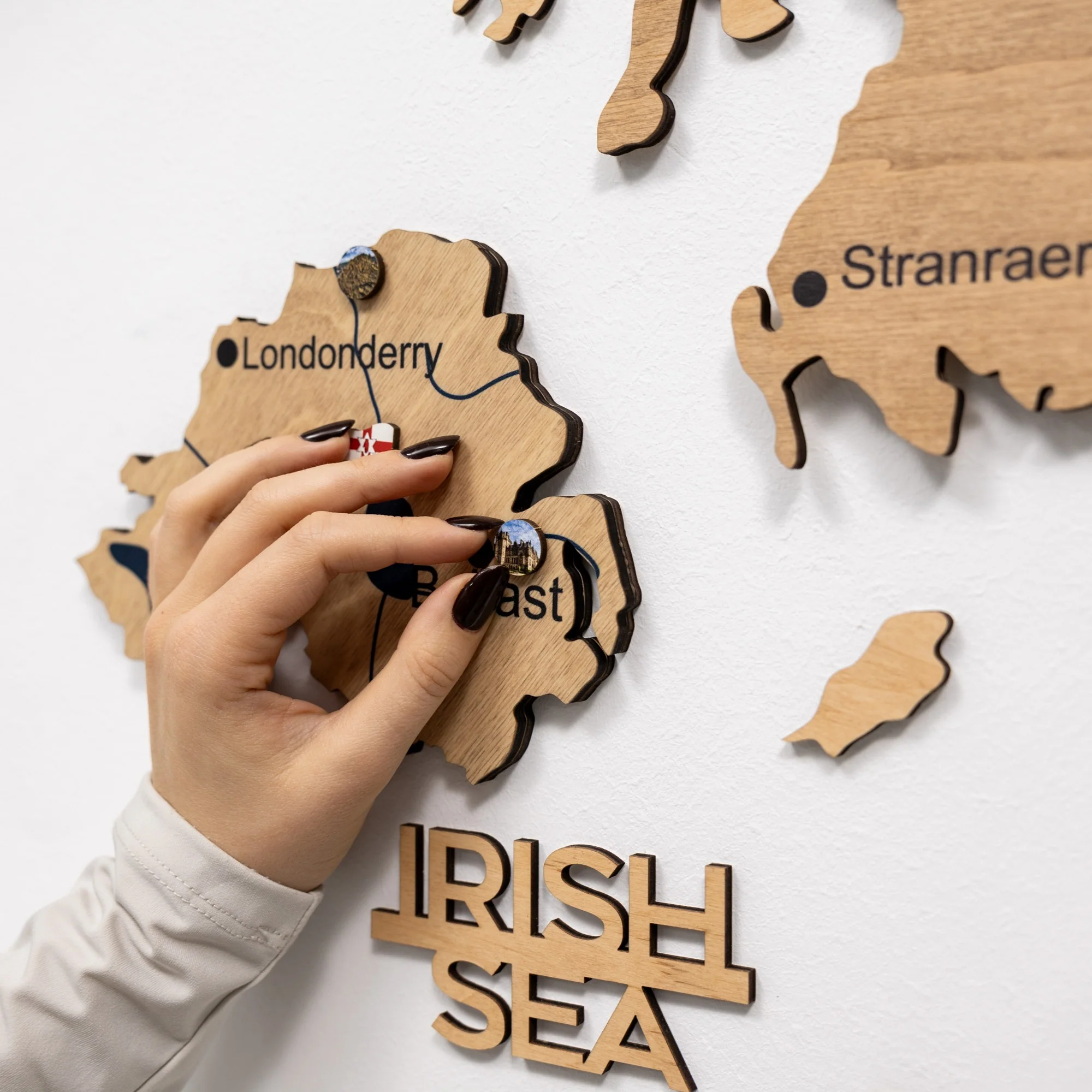 3D Wooden Map of the United Kingdom - Gold - Image 14