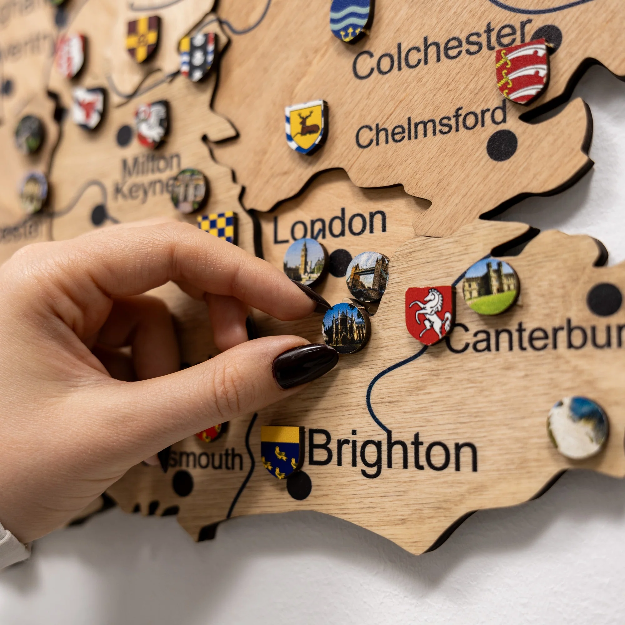 3D Wooden Map of the United Kingdom - Gold - Image 4