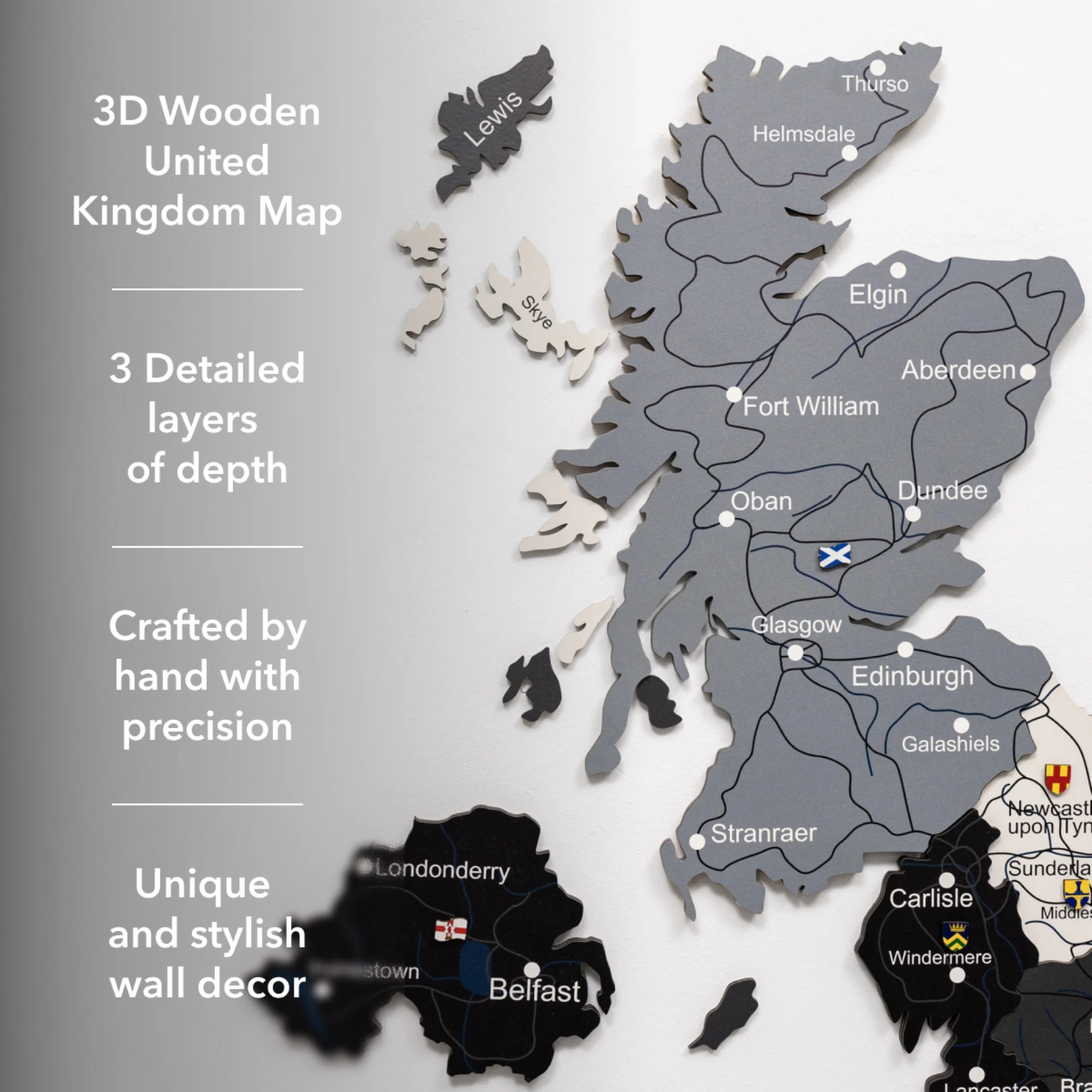 3D Wooden Map of the United Kingdom - Nordik - Image 18