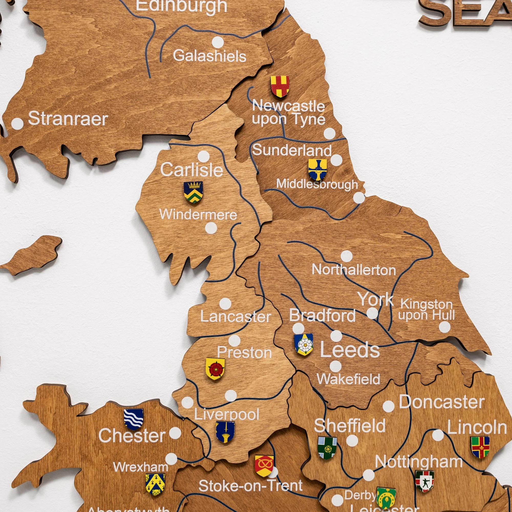 3D Wooden Map of the United Kingdom - Oak - Image 11