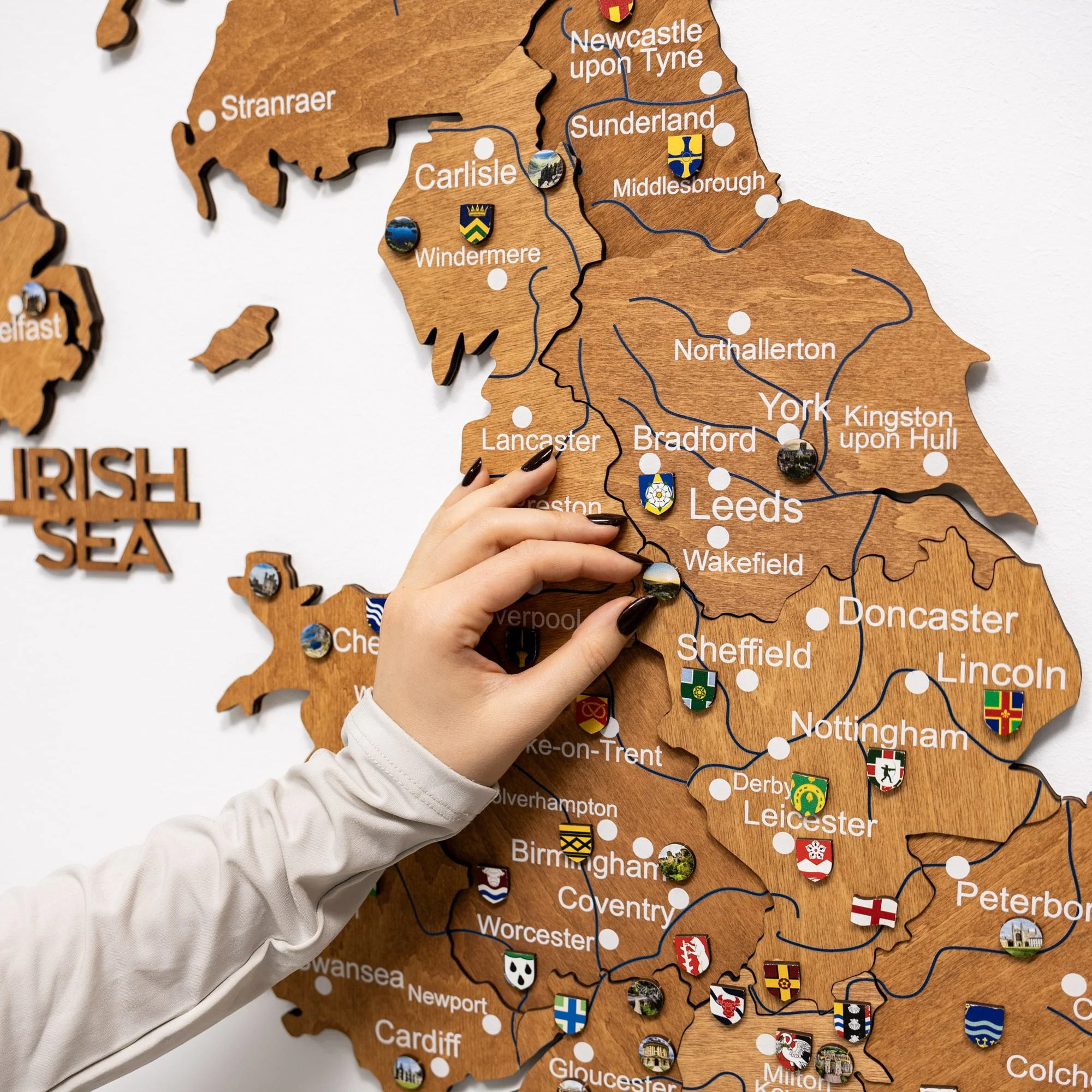 3D Wooden Map of the United Kingdom - Oak - Image 17