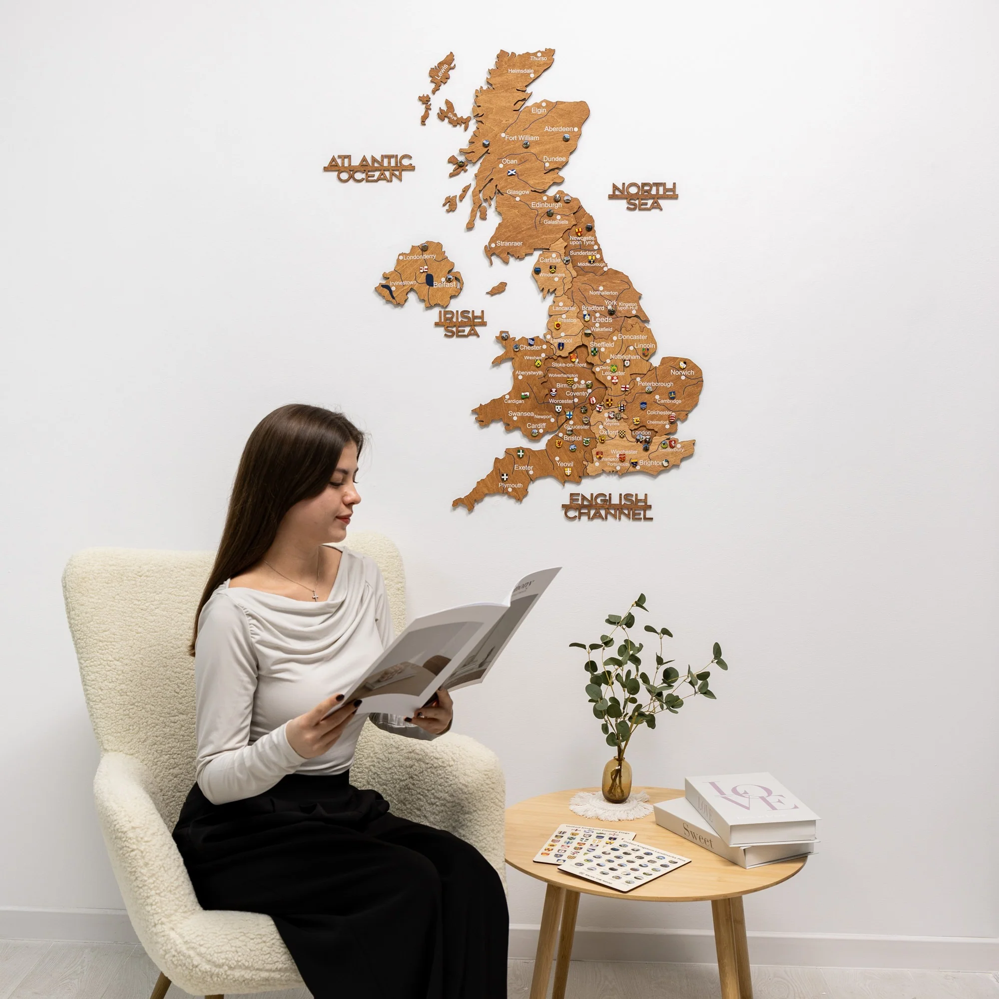 3D Wooden Map of the United Kingdom - Oak - Image 18