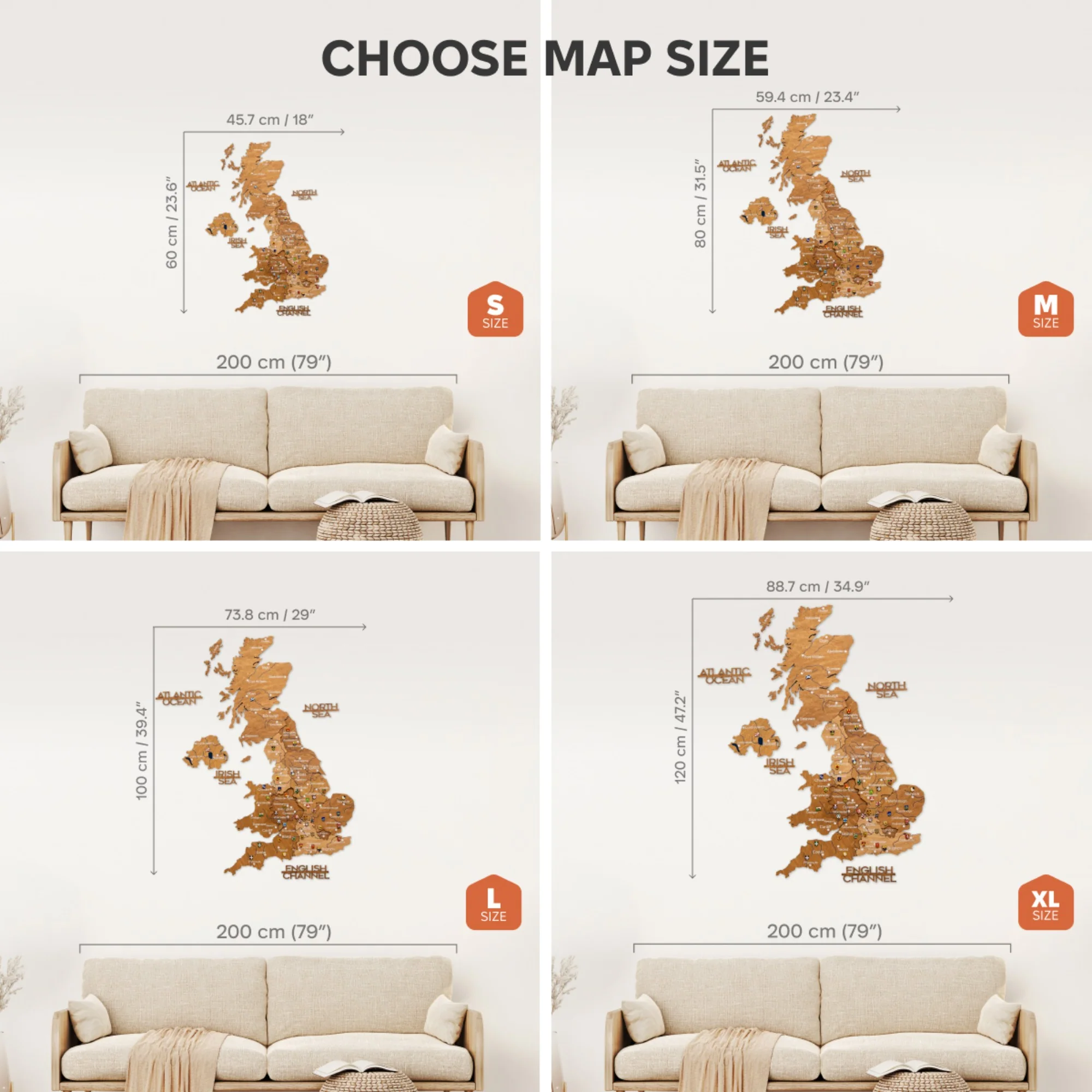 3D Wooden Map of the United Kingdom - Oak - Image 23