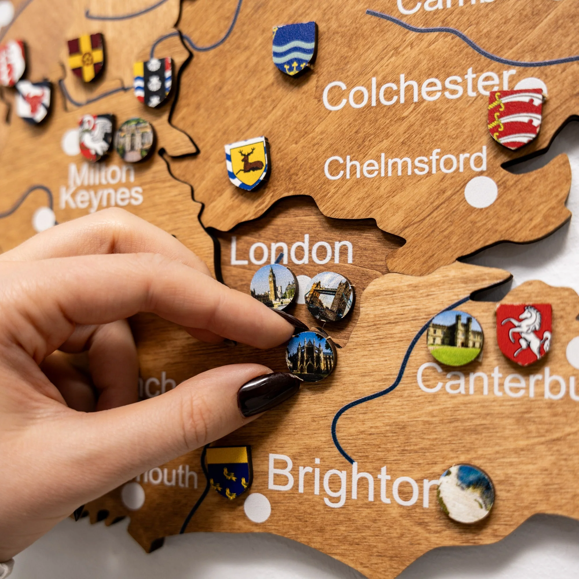 3D Wooden Map of the United Kingdom - Oak - Image 4