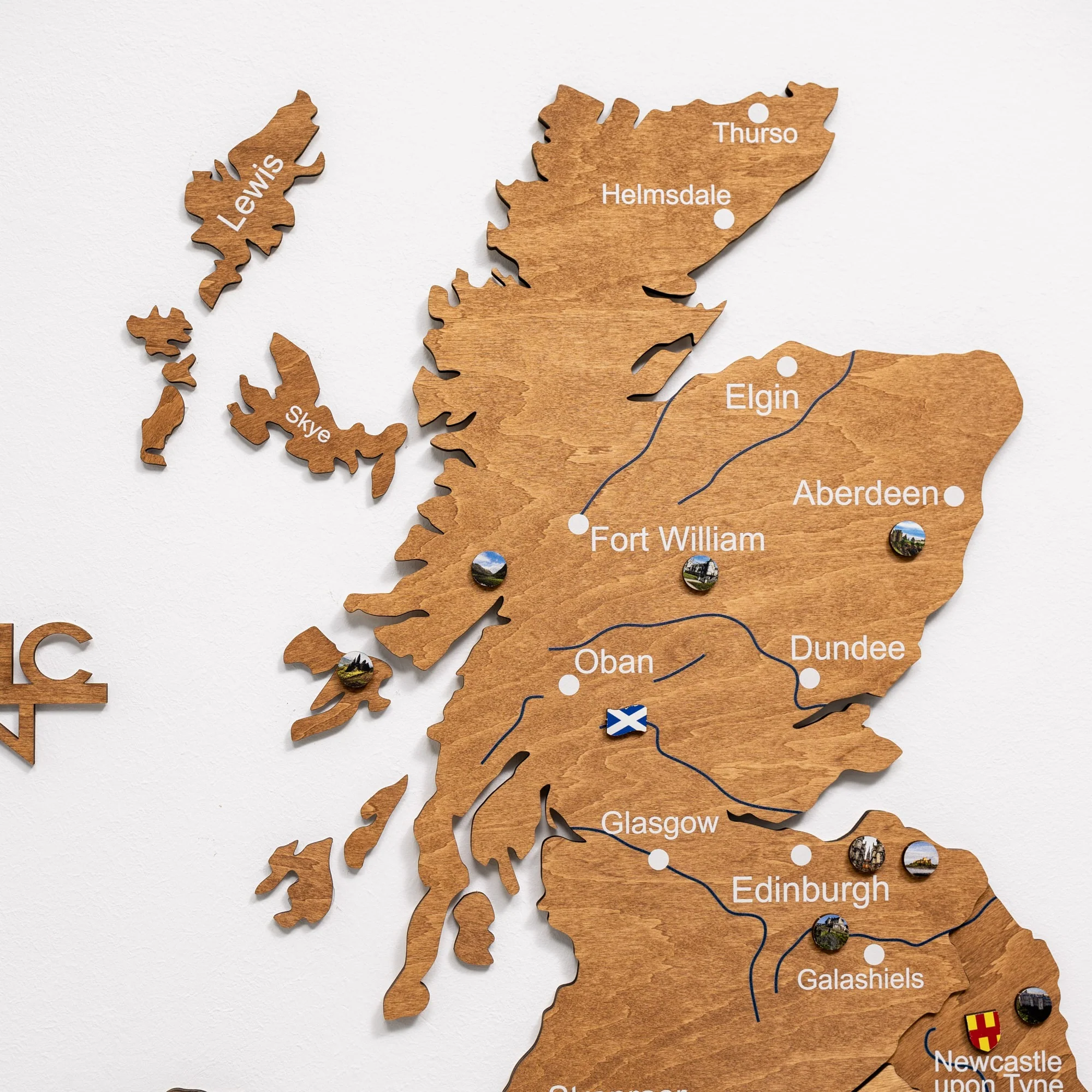 3D Wooden Map of the United Kingdom - Oak - Image 5