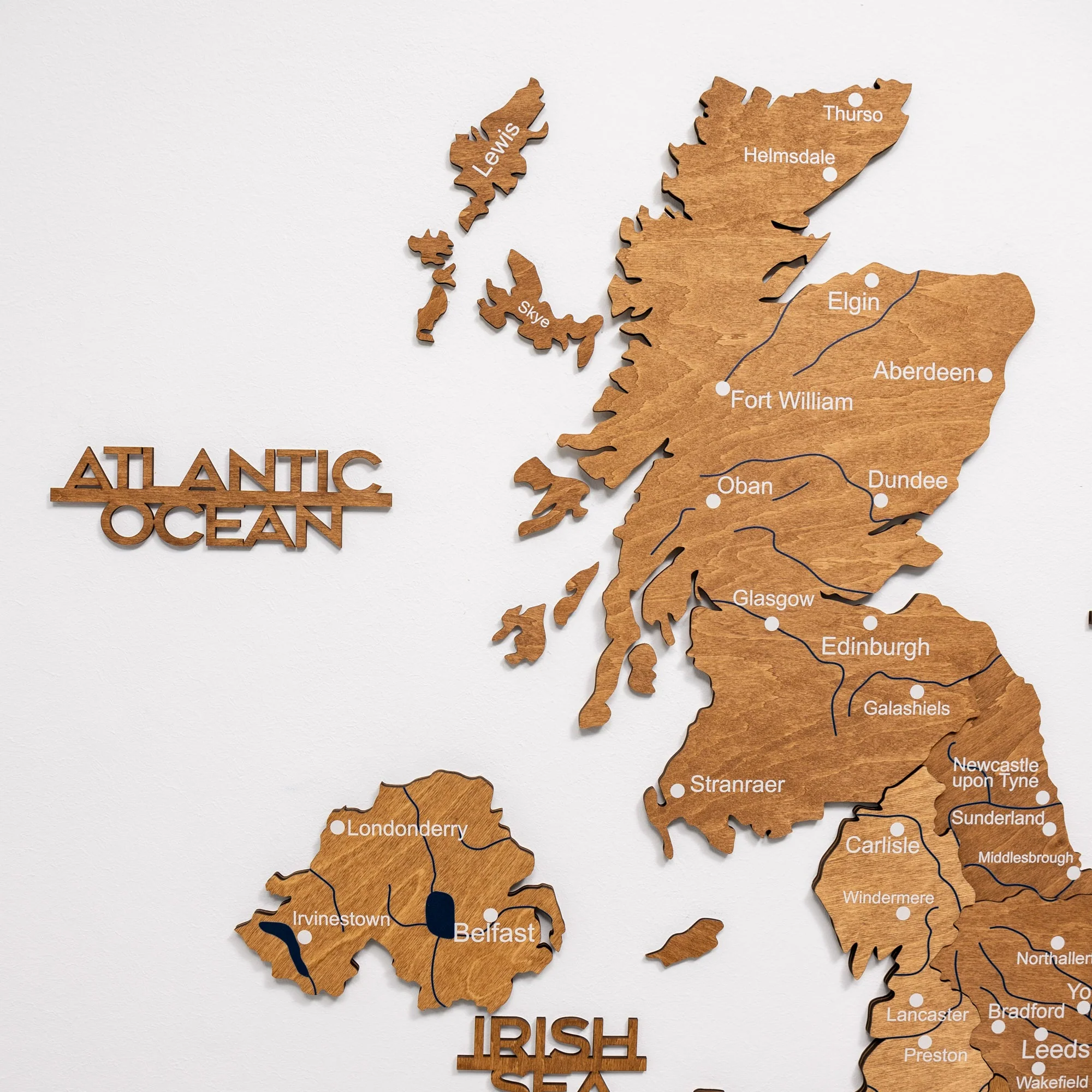 3D Wooden Map of the United Kingdom - Oak - Image 7