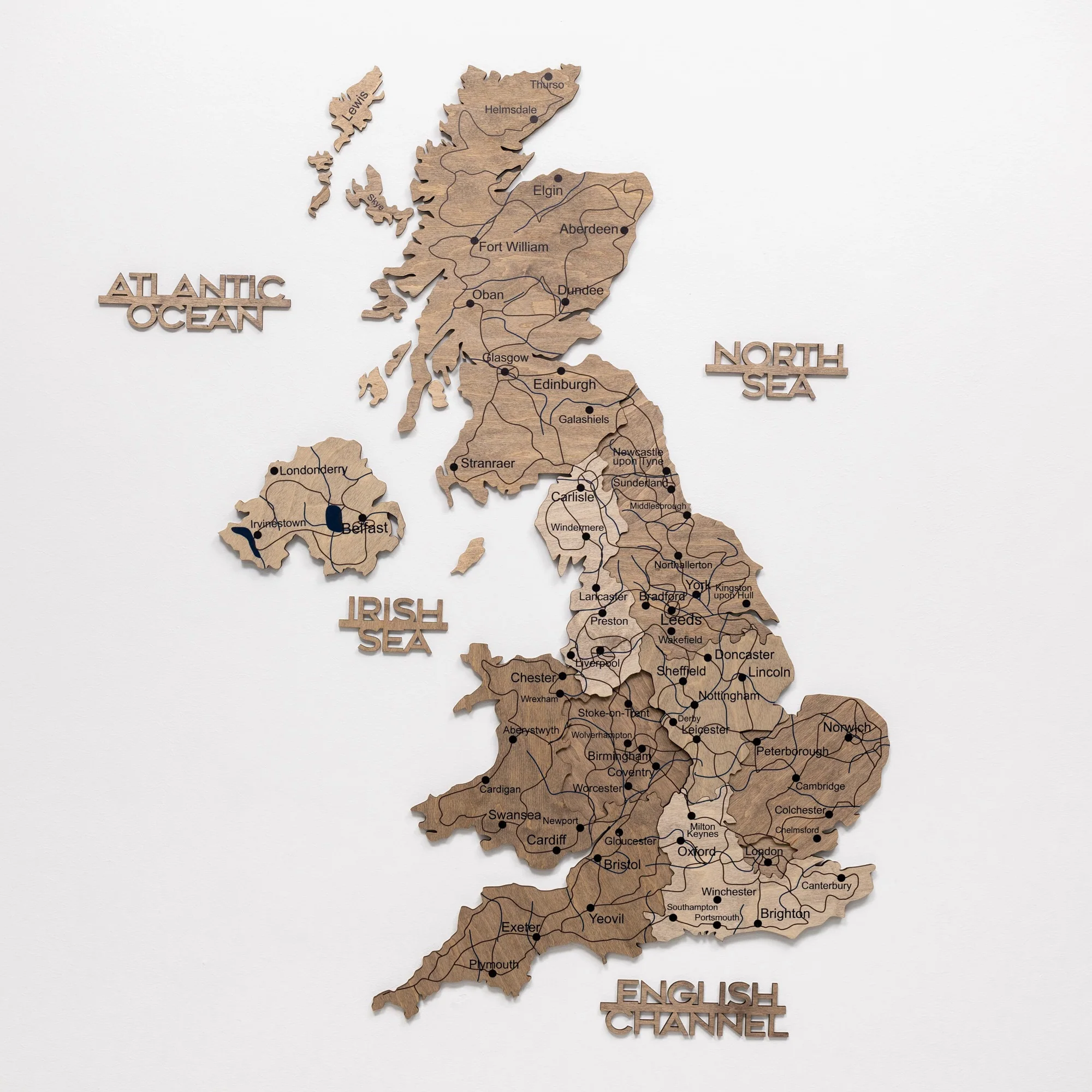 3D Wooden Map of the United Kingdom - Terra - Image 15