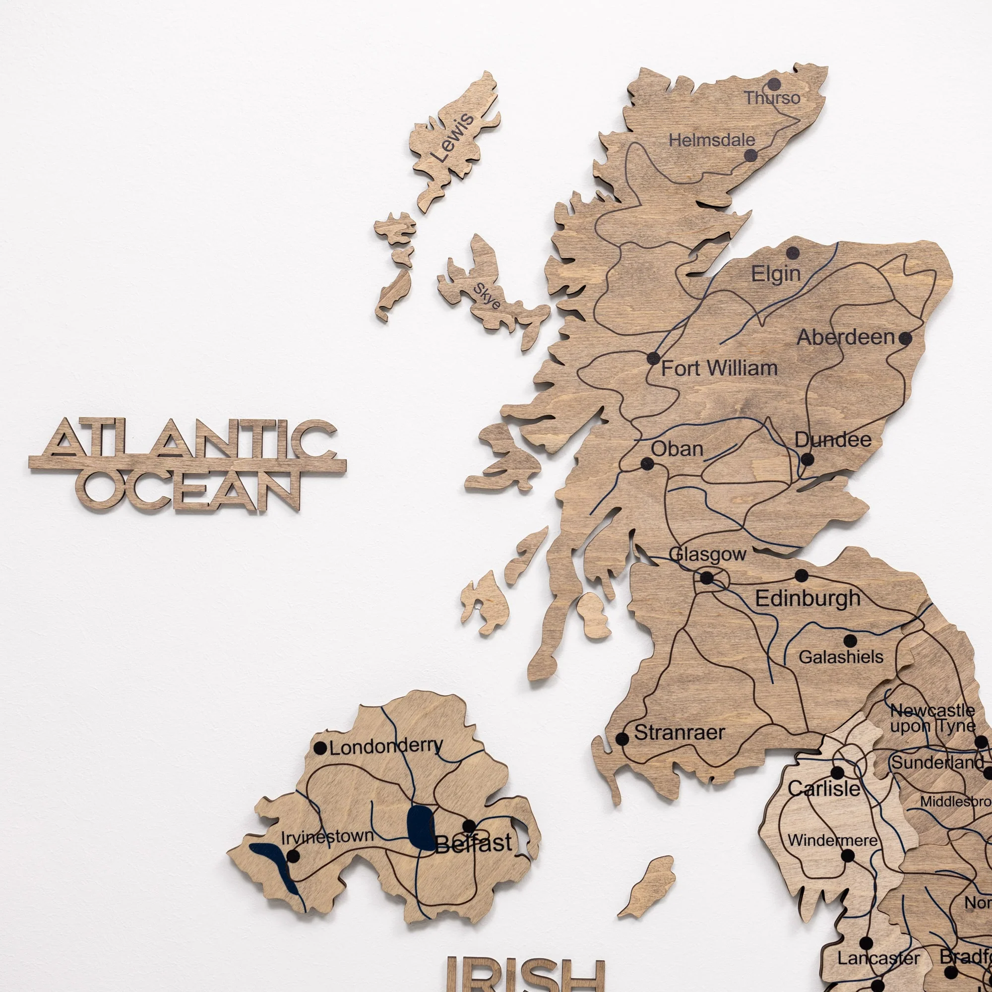 3D Wooden Map of the United Kingdom - Terra - Image 6