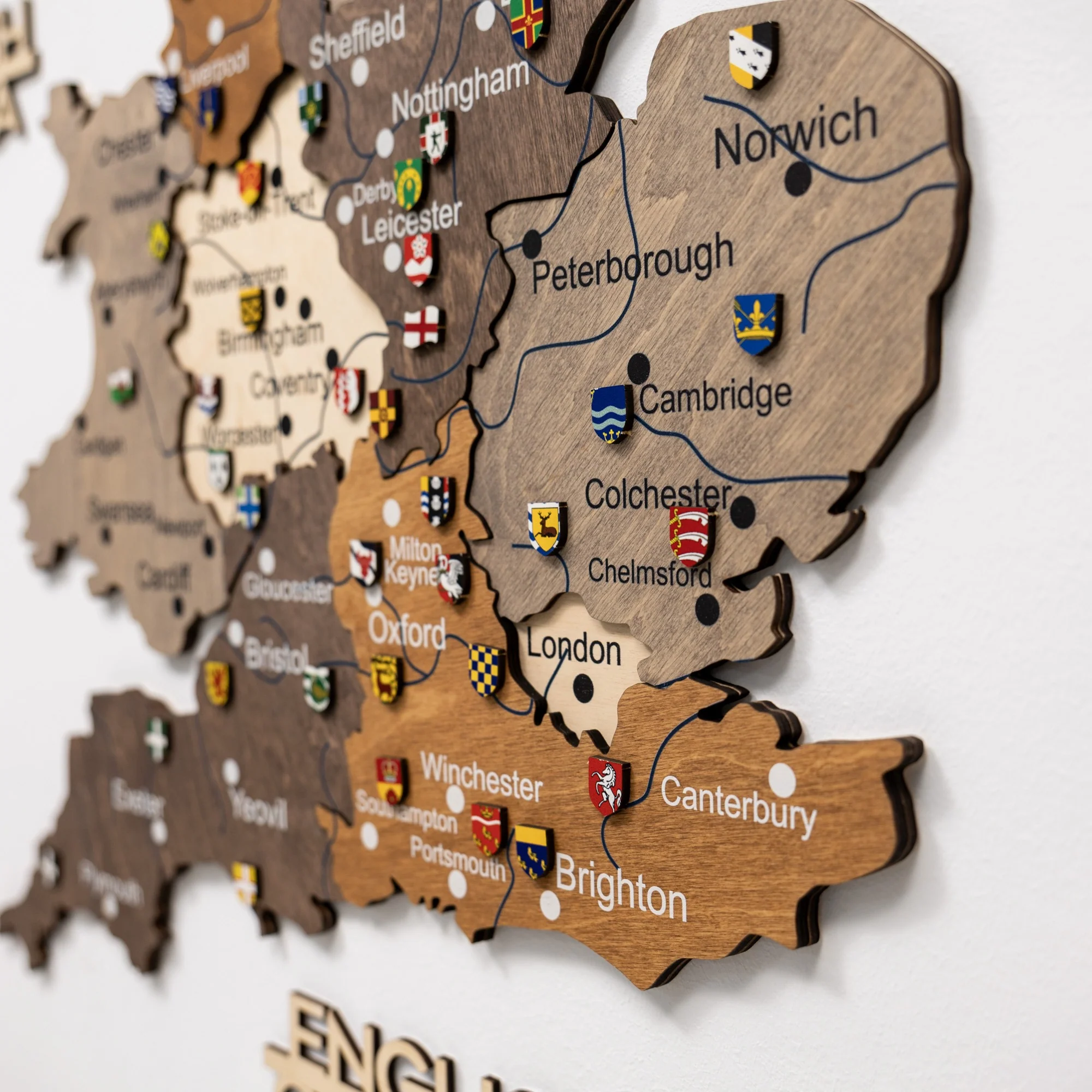 3D Wooden Map of United Kingdom - Multicolor - Image 13