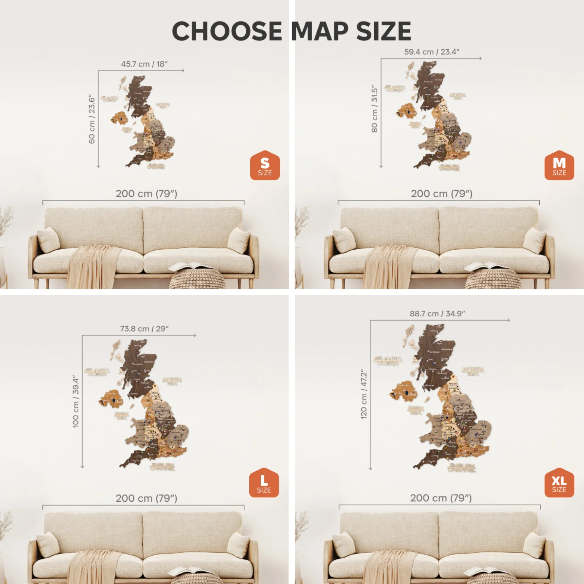 3D Wooden Map of United Kingdom - Multicolor - Image 22