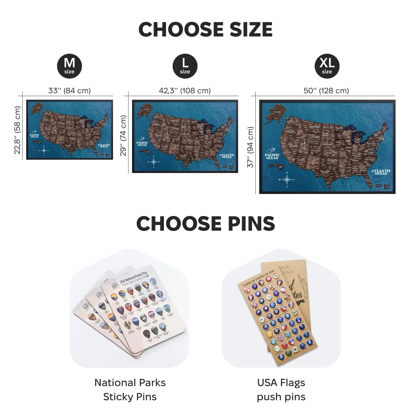 3D Wooden USA Map on Board Dark Walnut - Image 16