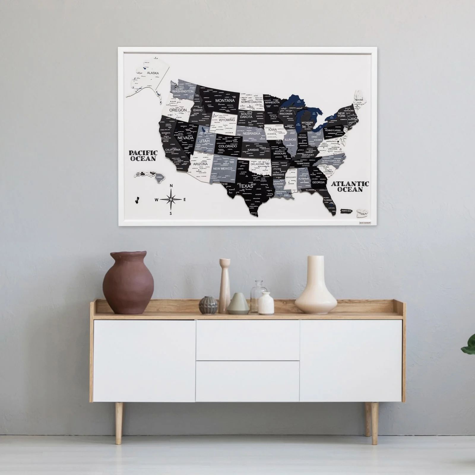 3D Wooden USA Map on Board Nordik - Image 11
