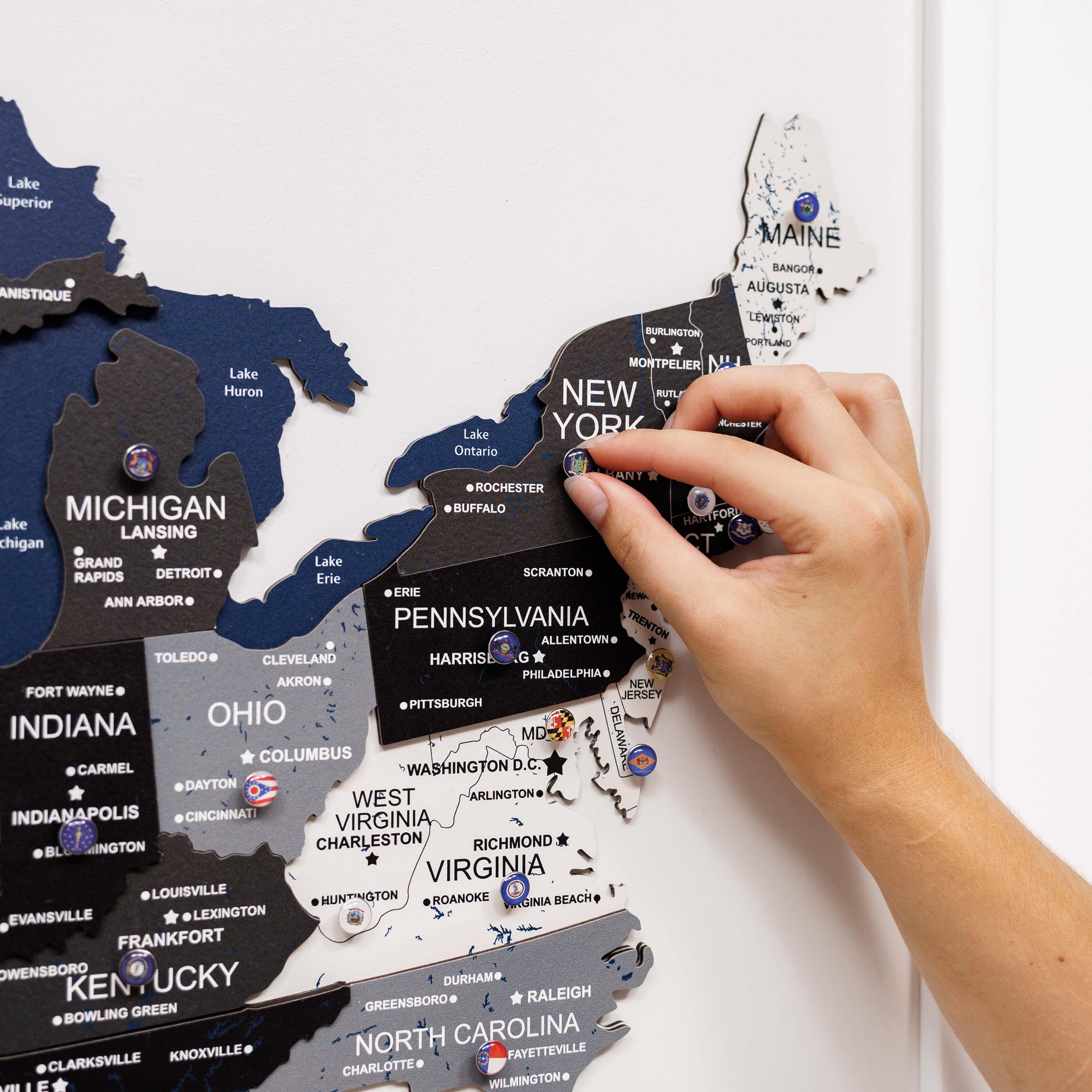 3D Wooden USA Map on Board Nordik - Image 4