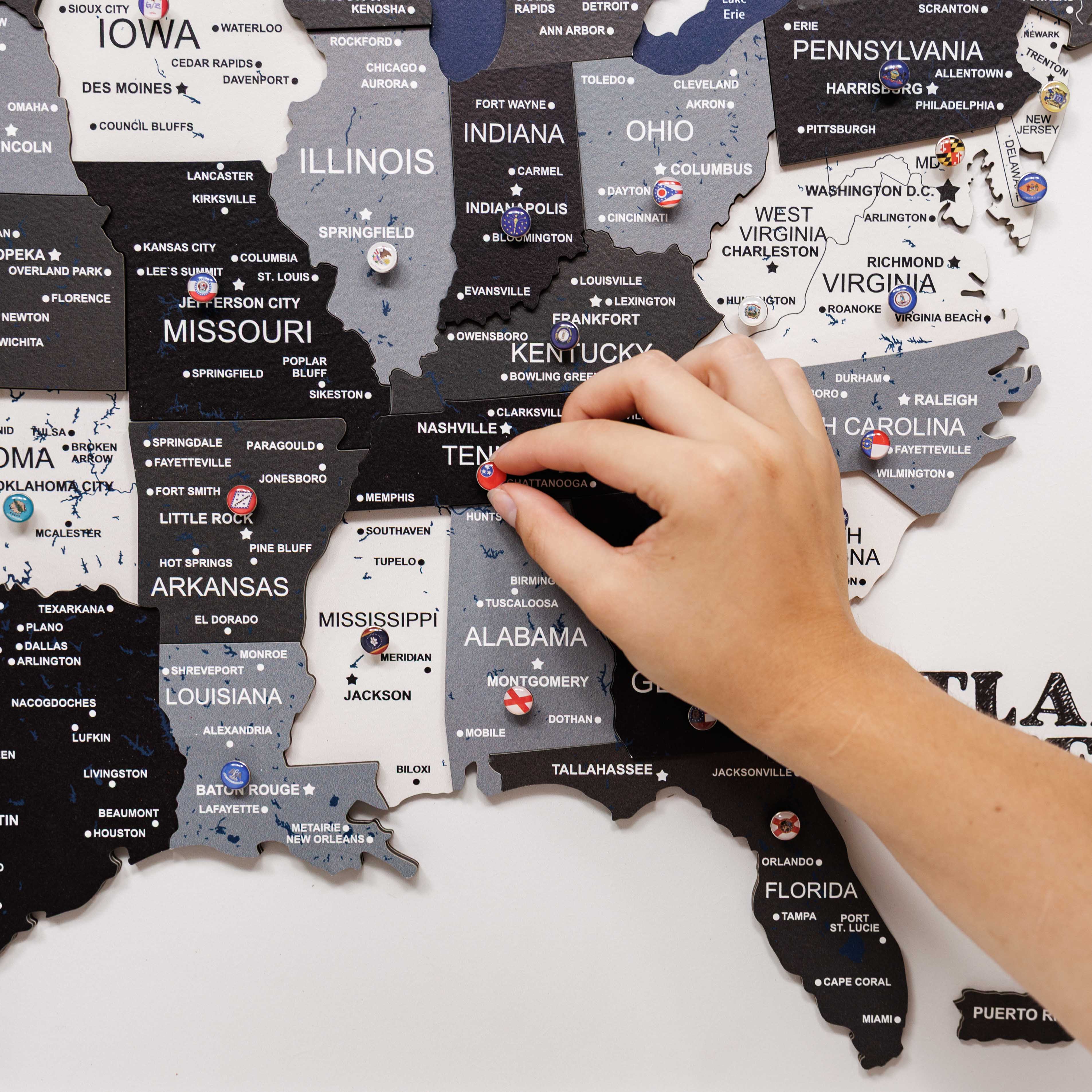 3D Wooden USA Map on Board Nordik - Image 5