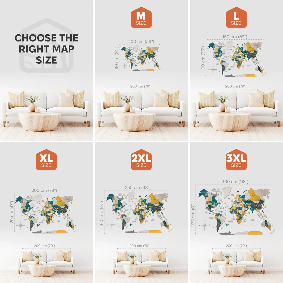 3D Wooden World Map Country - Image 10