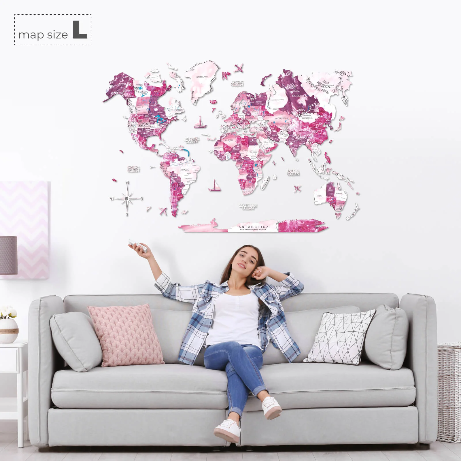 3D Wooden World Map Dream - Image 5