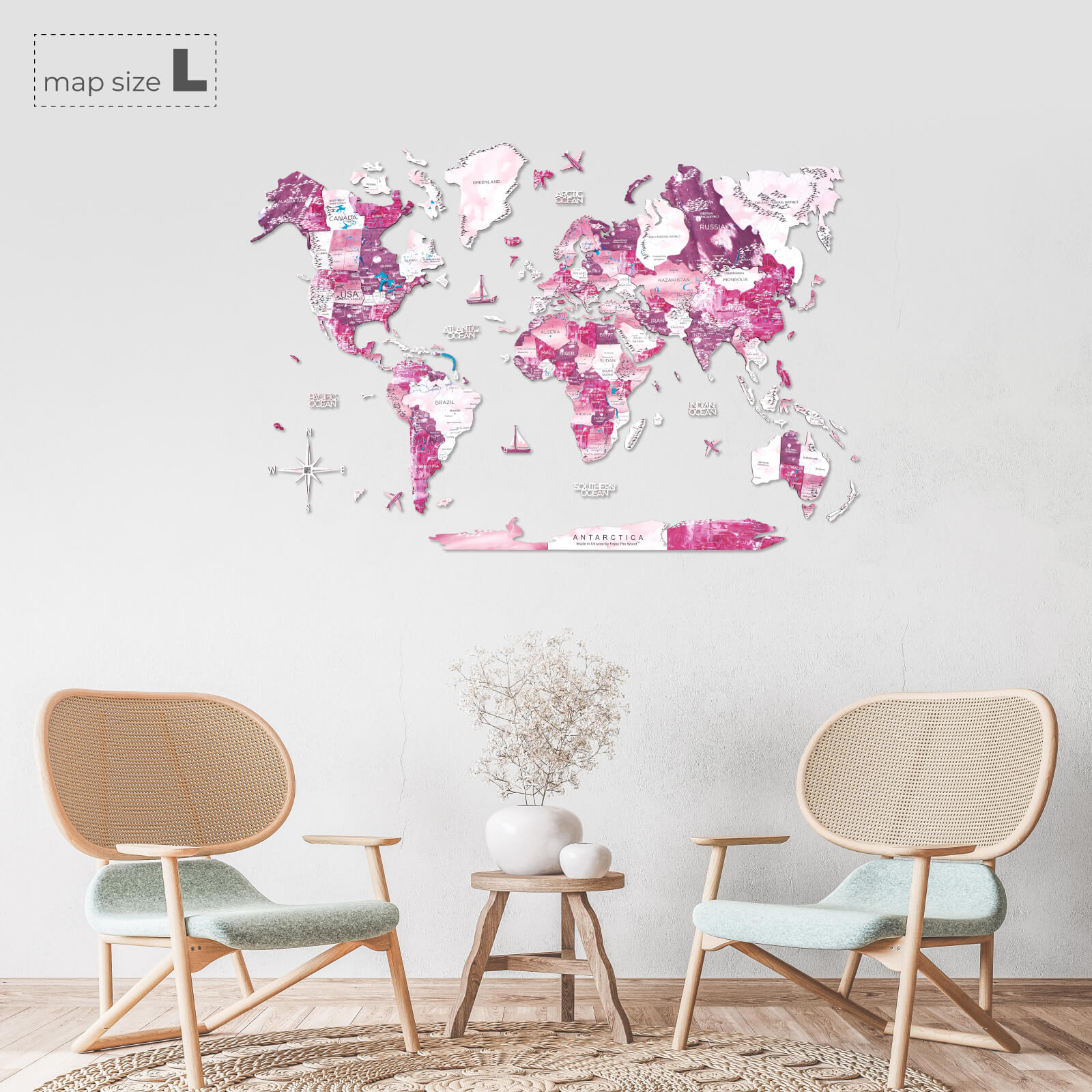 3D Wooden World Map Dream - Image 7