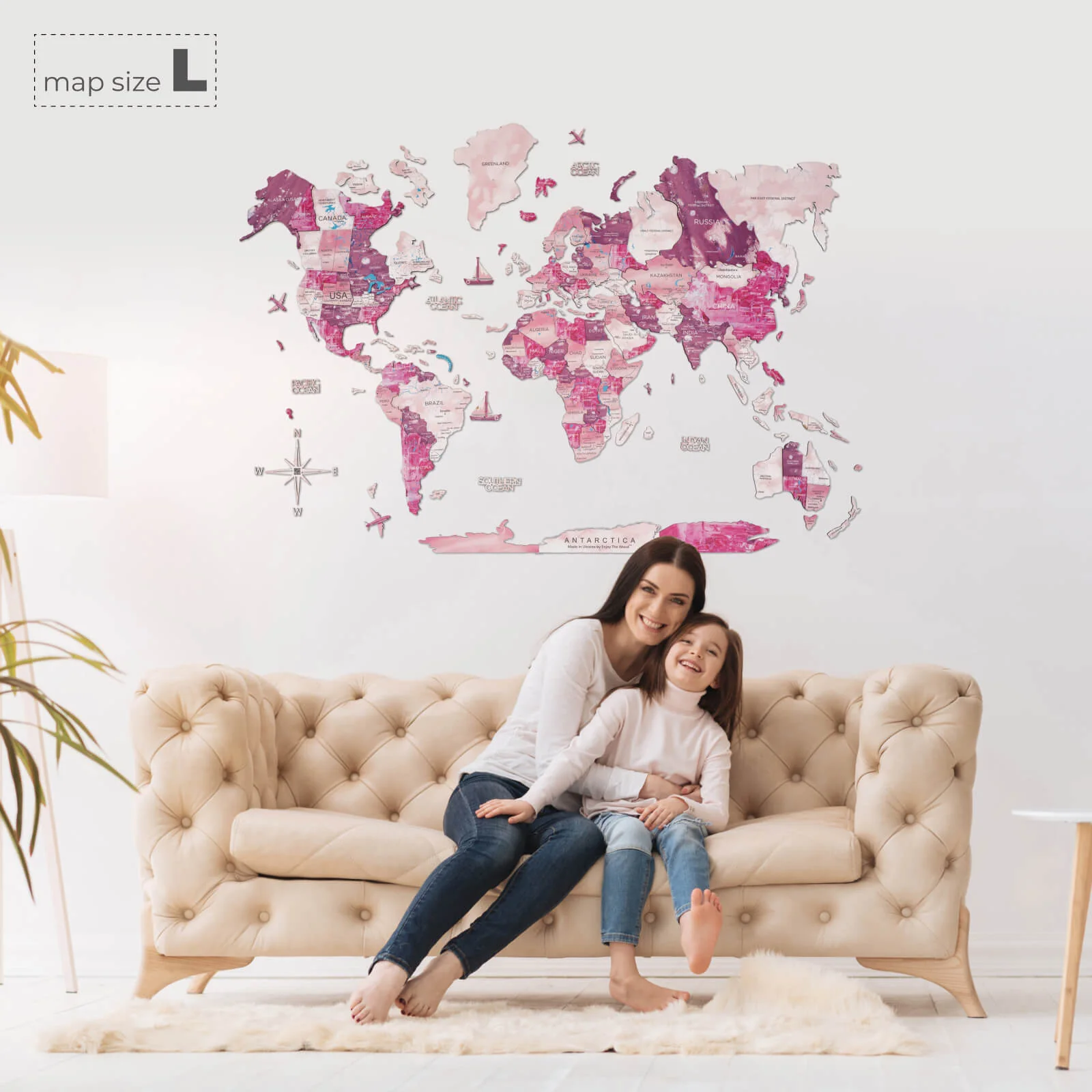 3D Wooden World Map Dream - Image 9