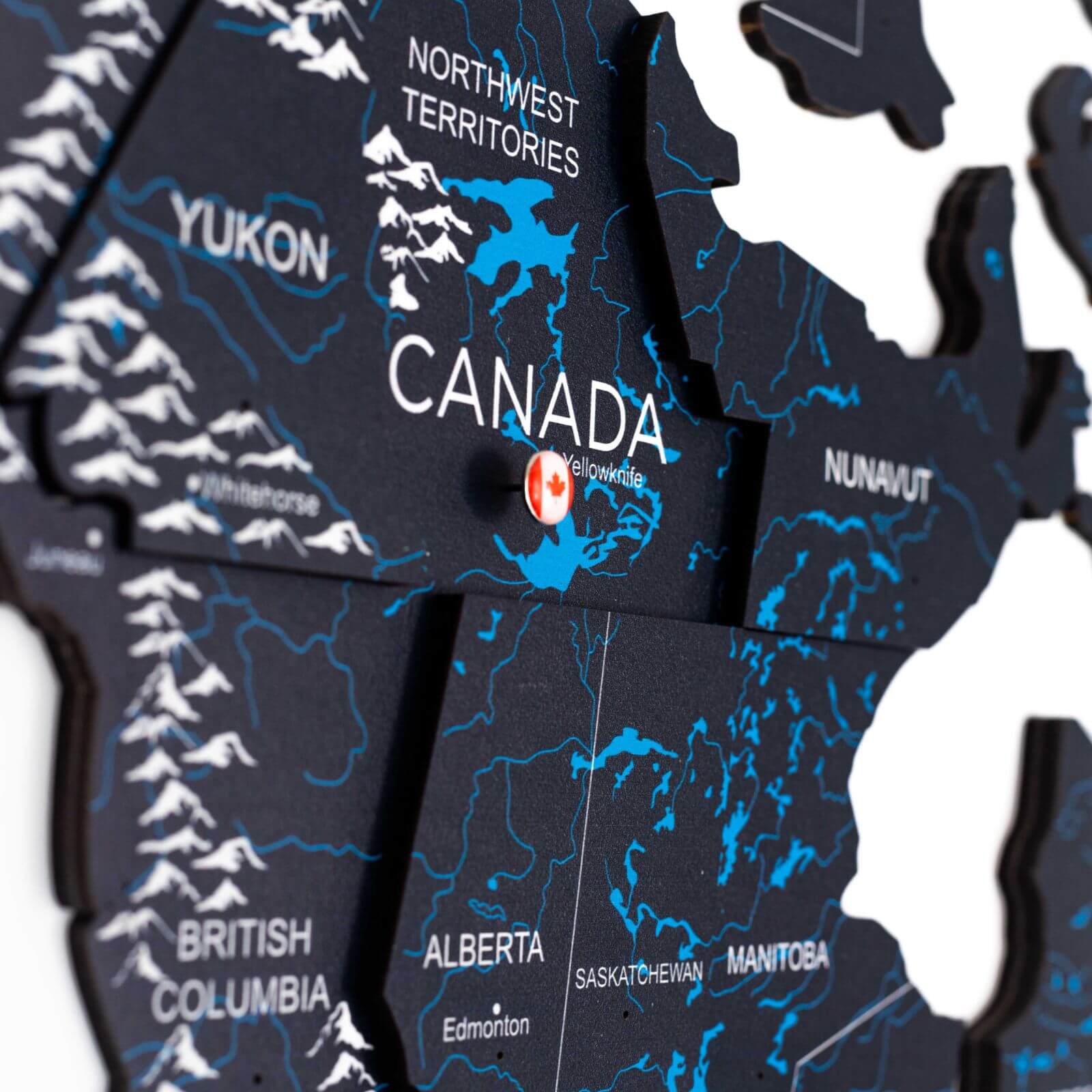 3D Wooden World Map Midnight - Image 7