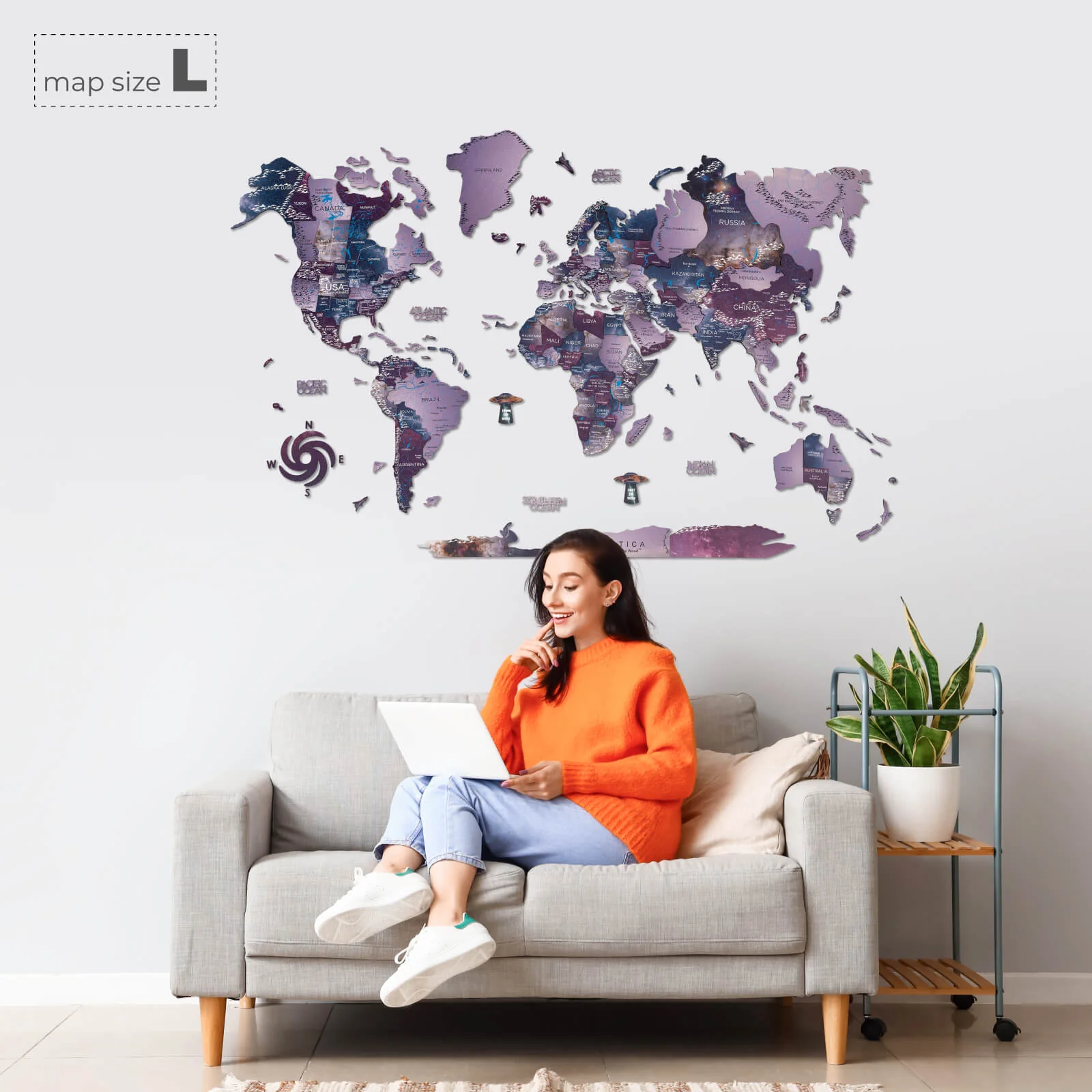 3D Wooden World Map Sirius - Image 12