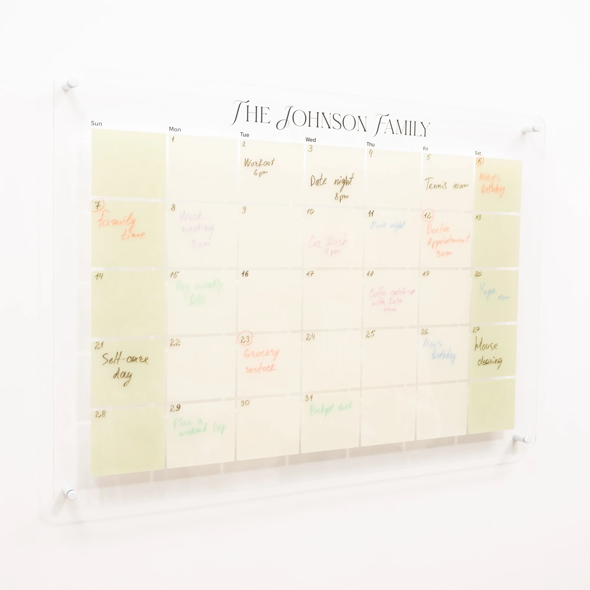 Acrylic Wall Family Planner Calendar 2 - Image 8