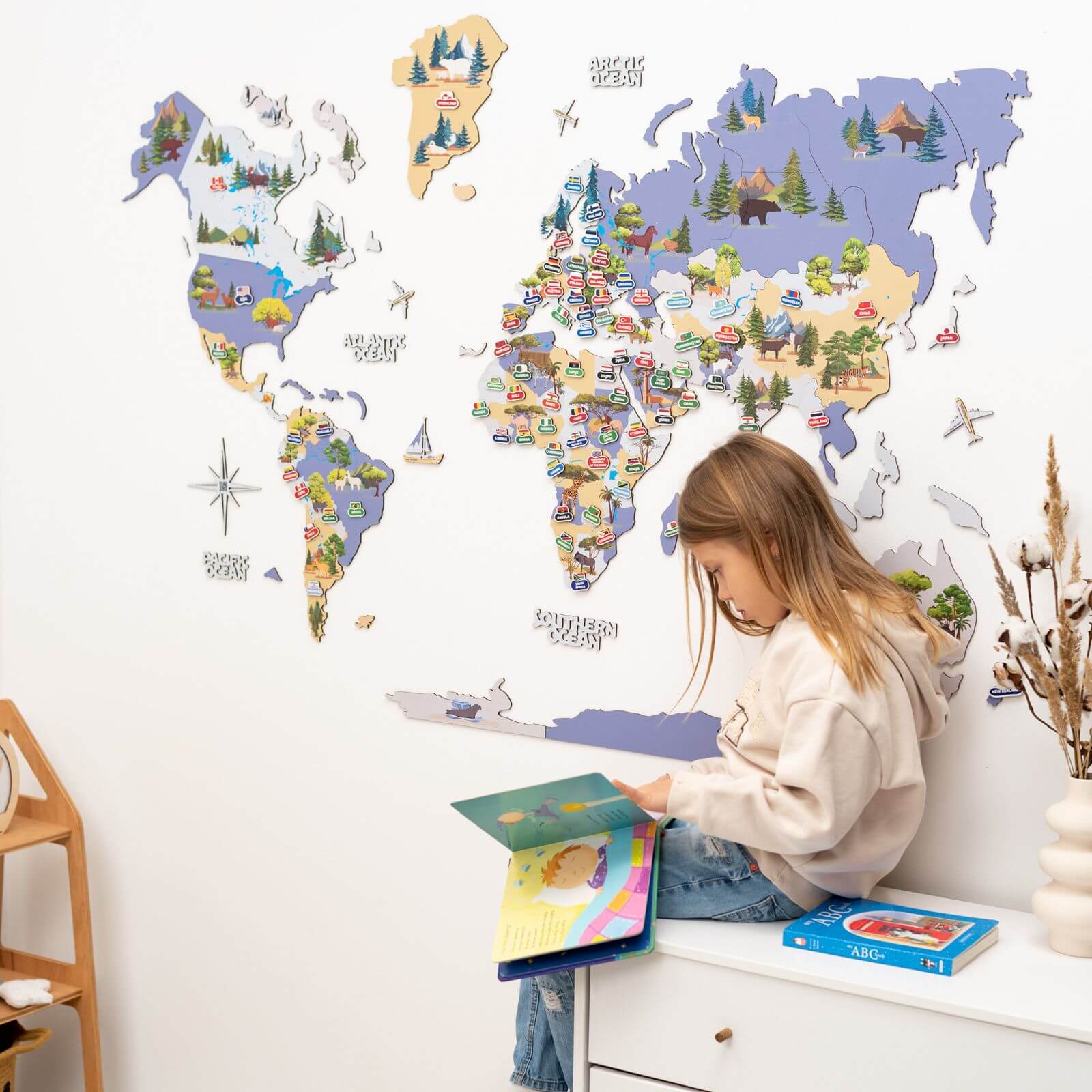 Animal World Map Indigo - Image 11