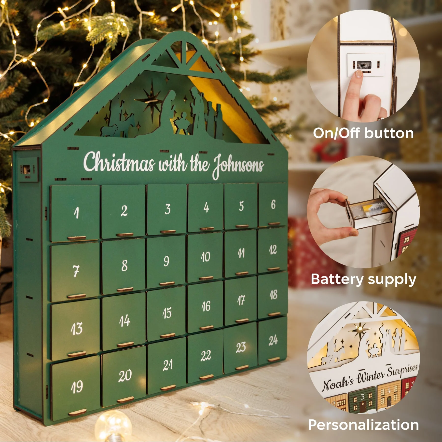 Christmas Advent Calendar - Green - Image 11