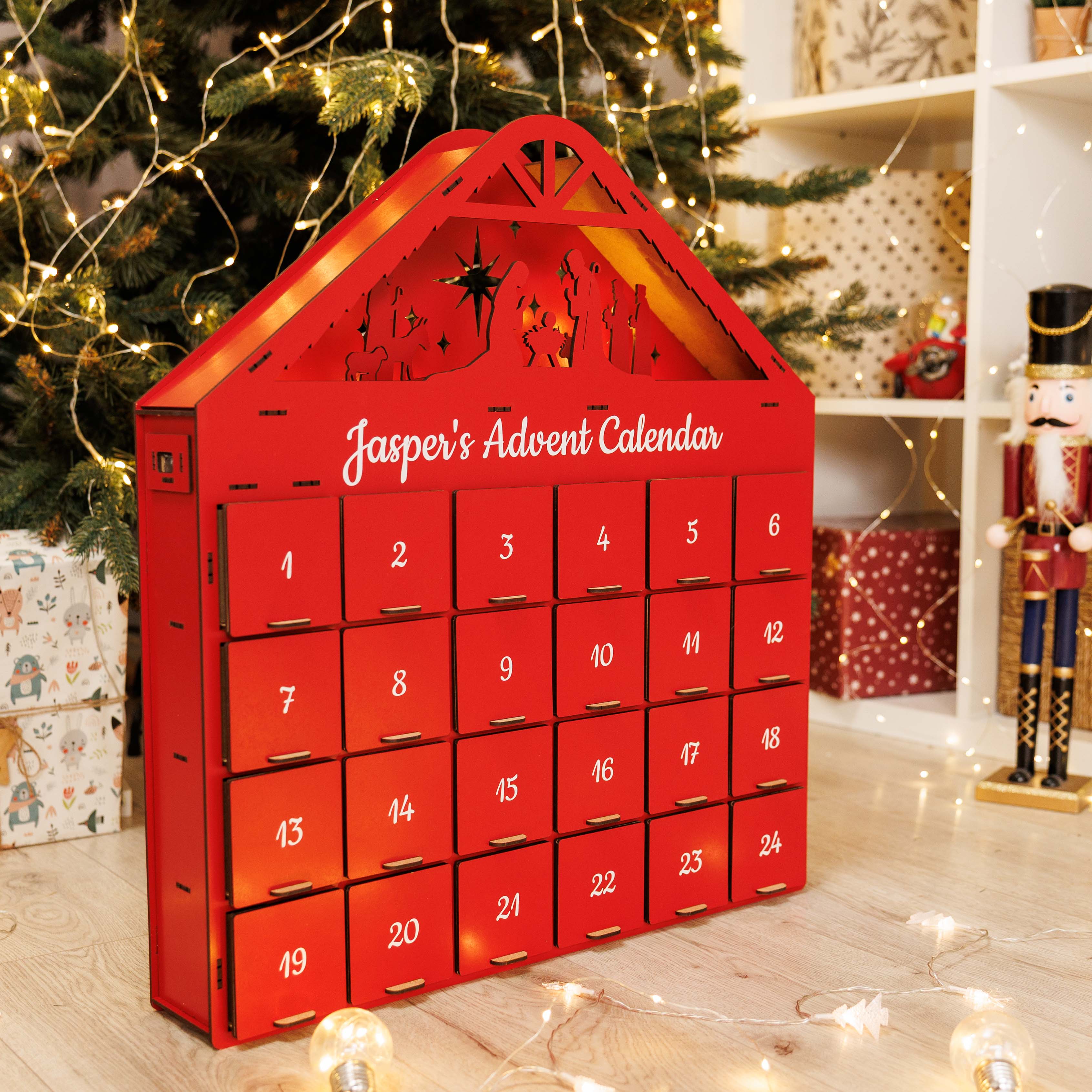 Christmas Advent Calendar - Red - Image 3