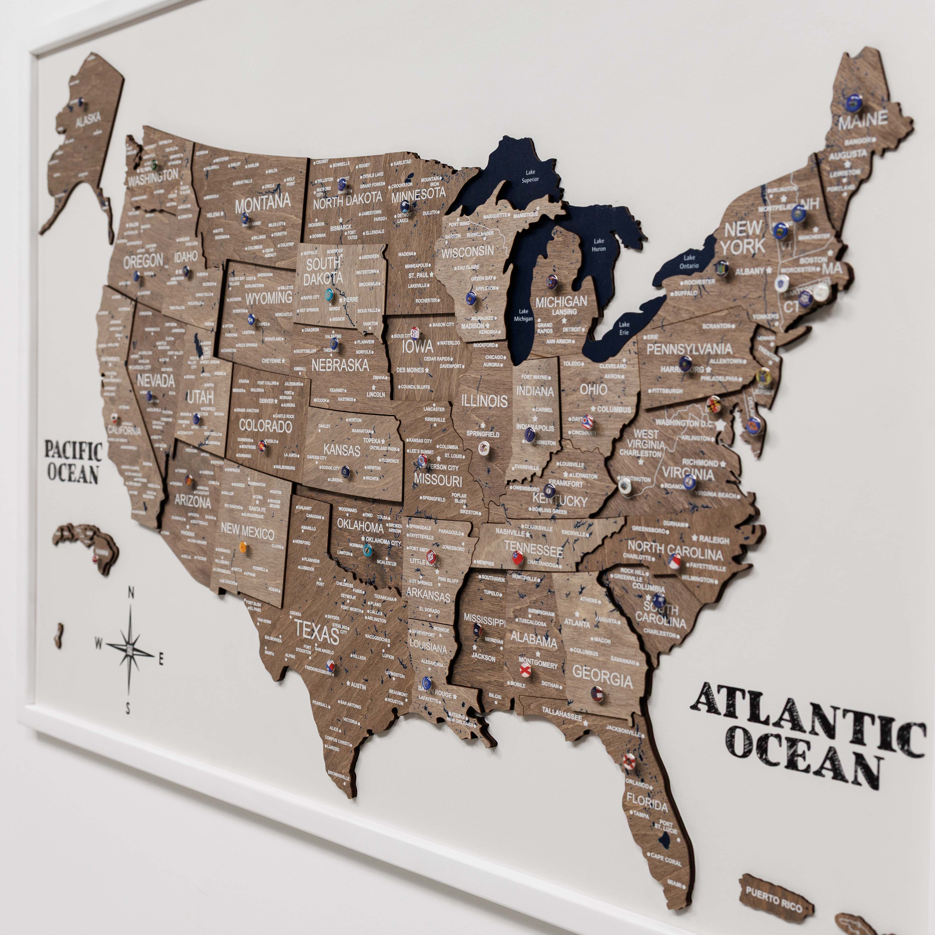 3D Wooden USA Map on Board - Terra - Image 2
